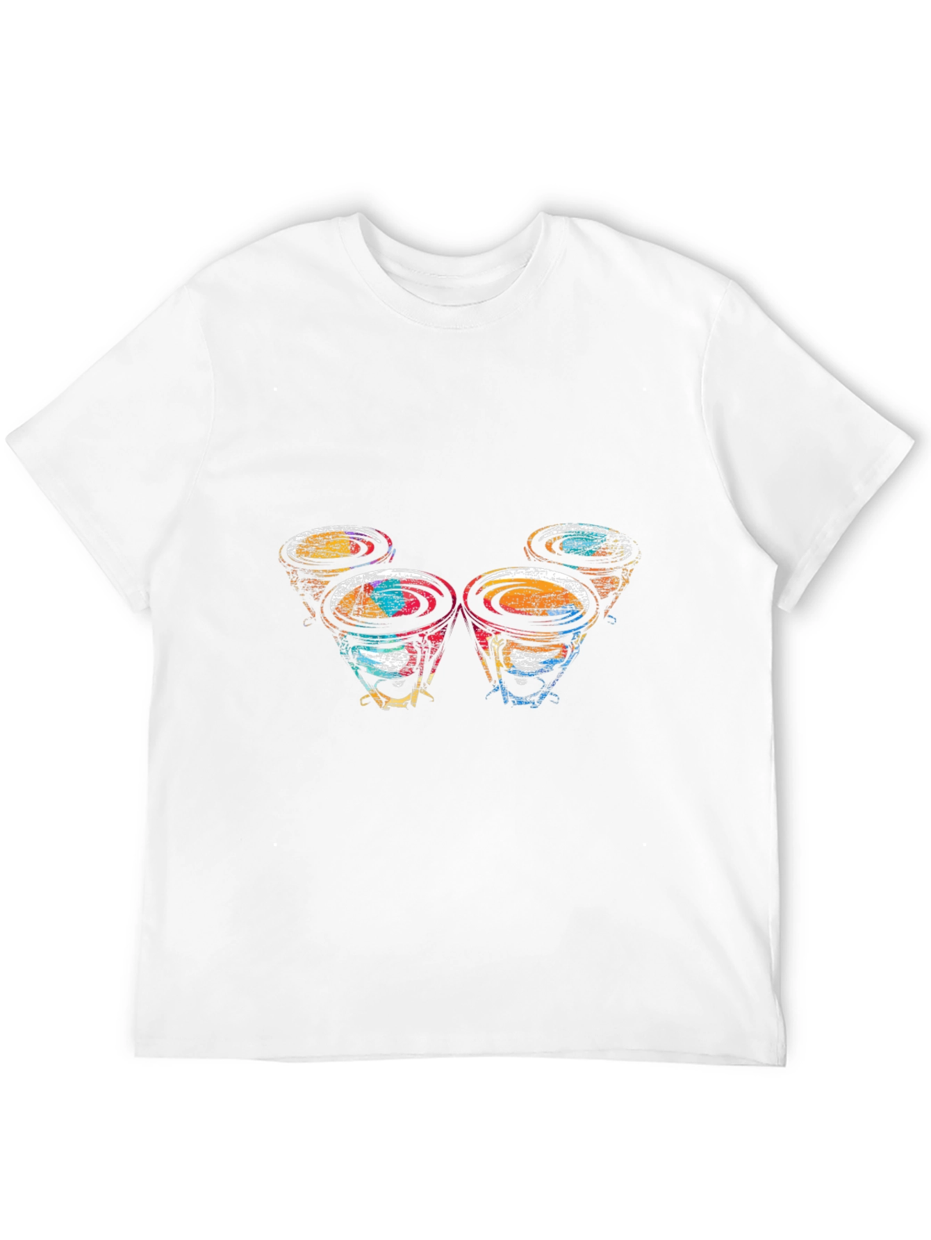 Abstract Drums Graphic Black T-Shirt