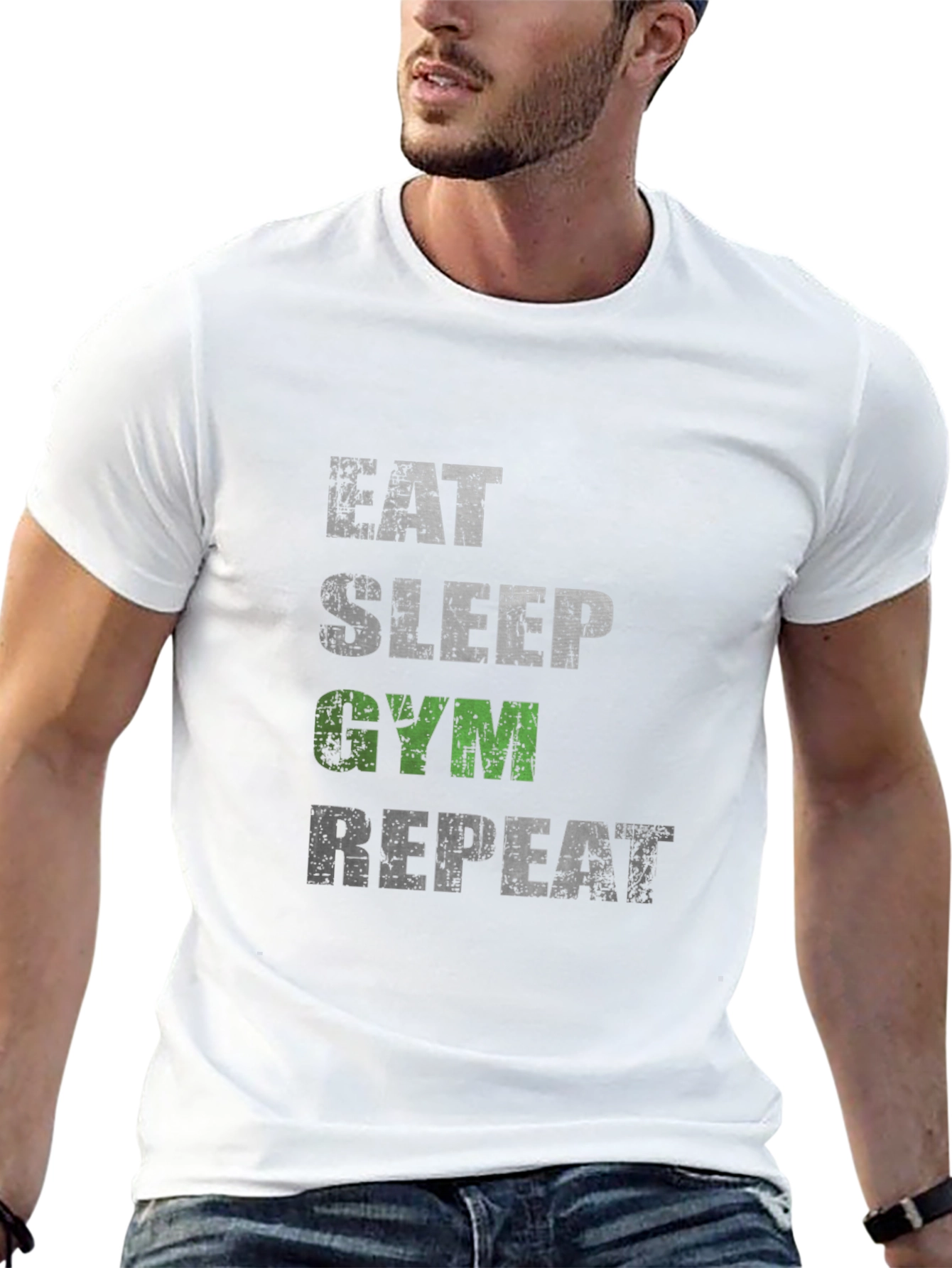 Eat Sleep Gym Repeat Graphic Tee