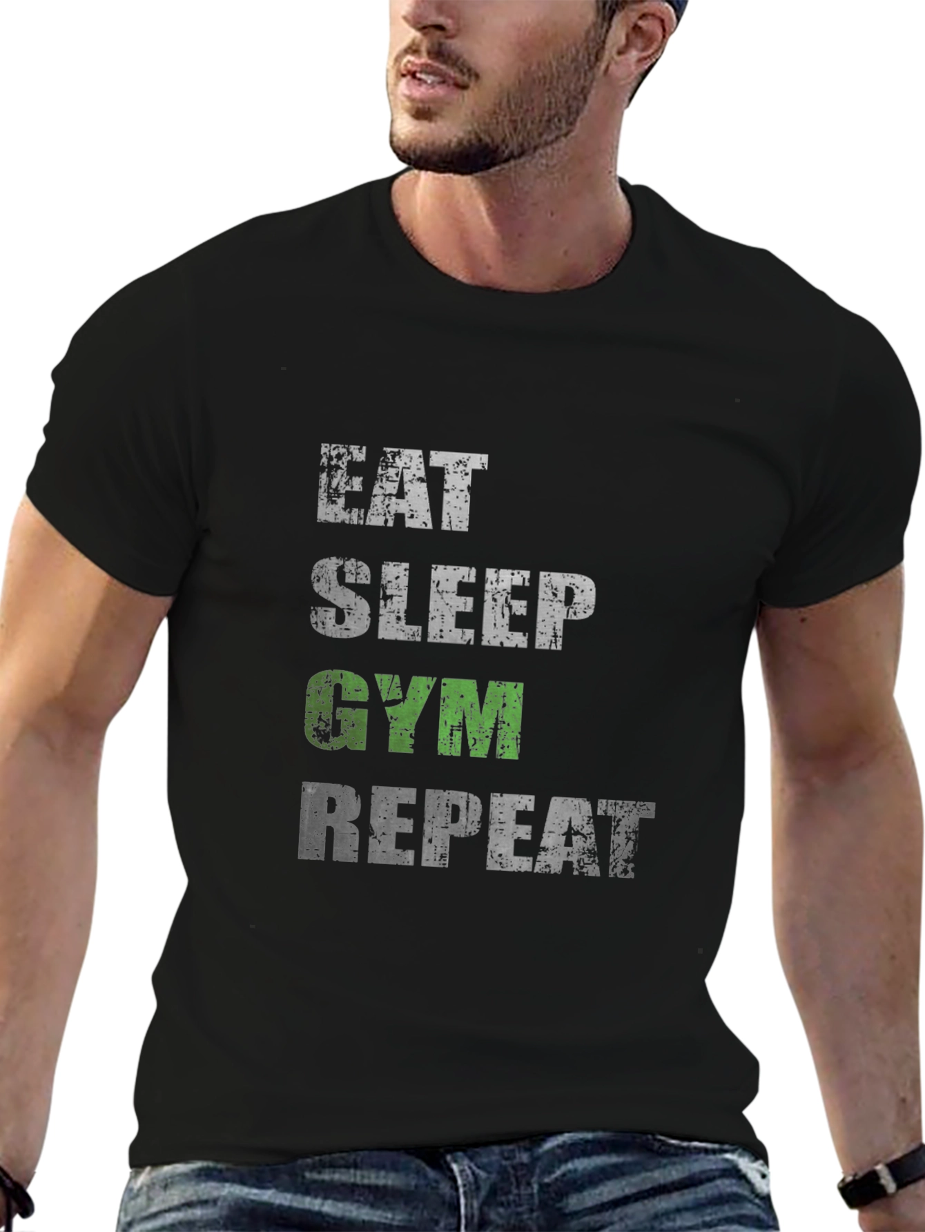 Eat Sleep Gym Repeat Graphic Tee