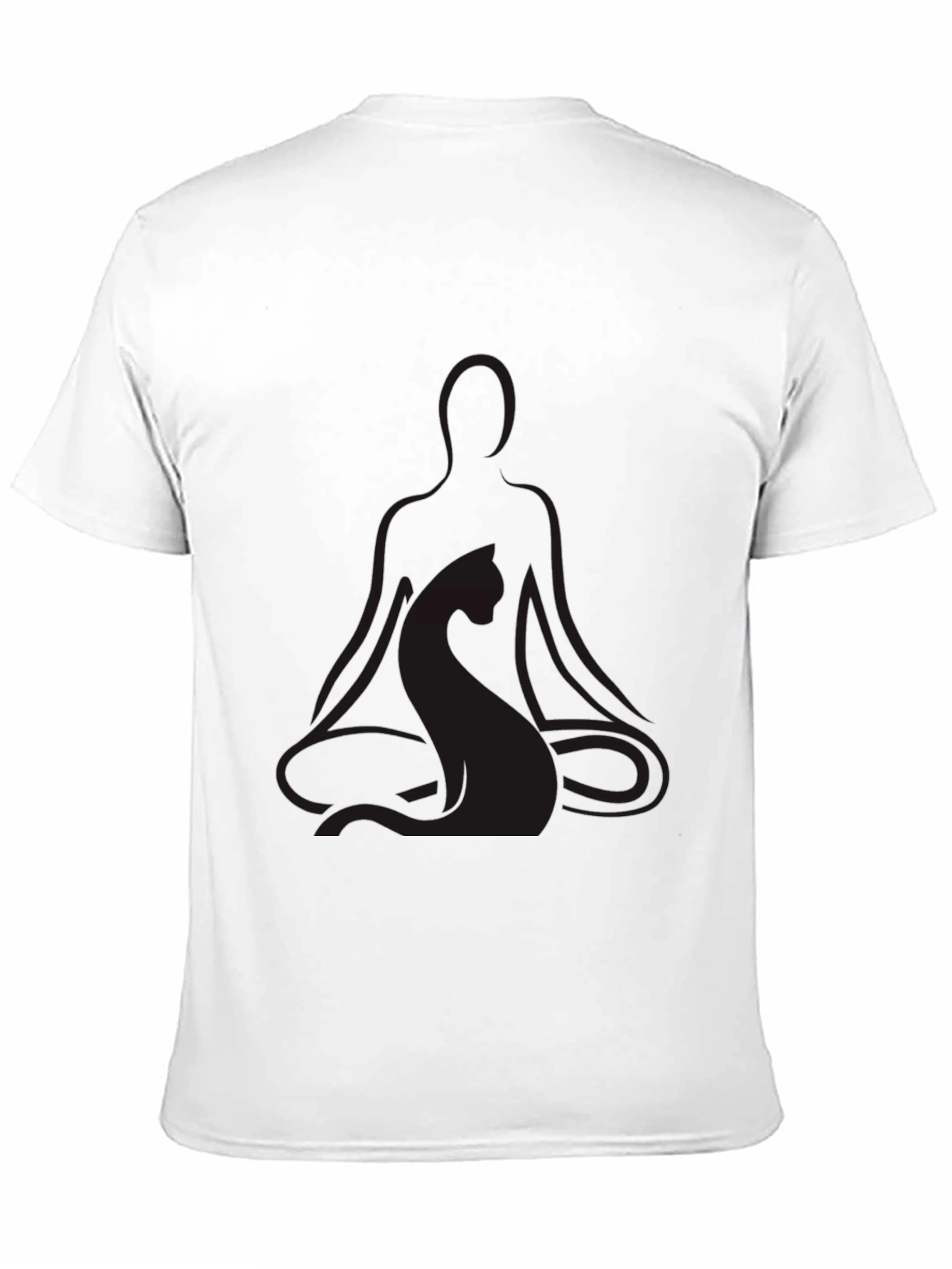 Meditating Yoga Cat Black T-Shirt