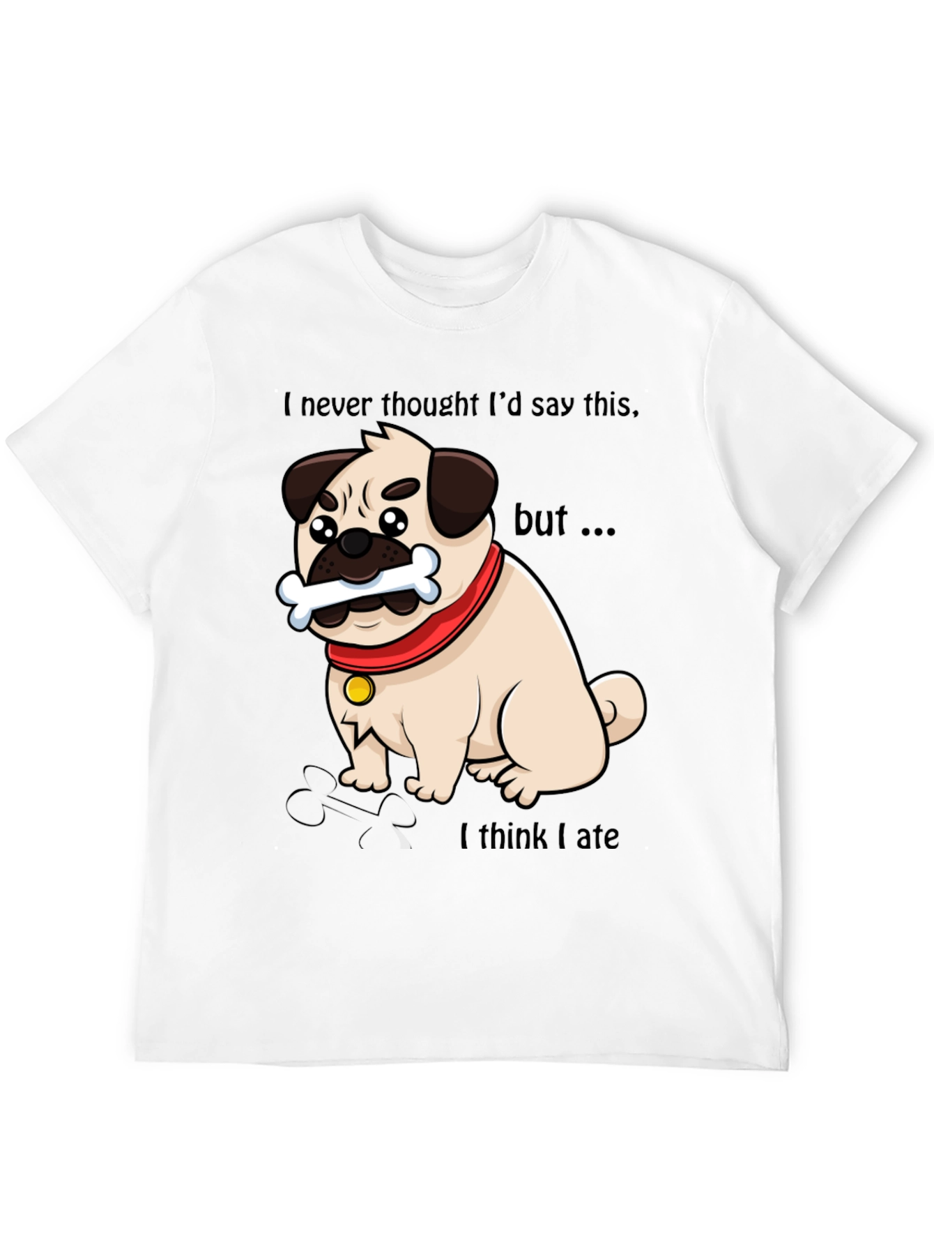 Funny Pug Dog Graphic T-Shirt - Bone Appétit!