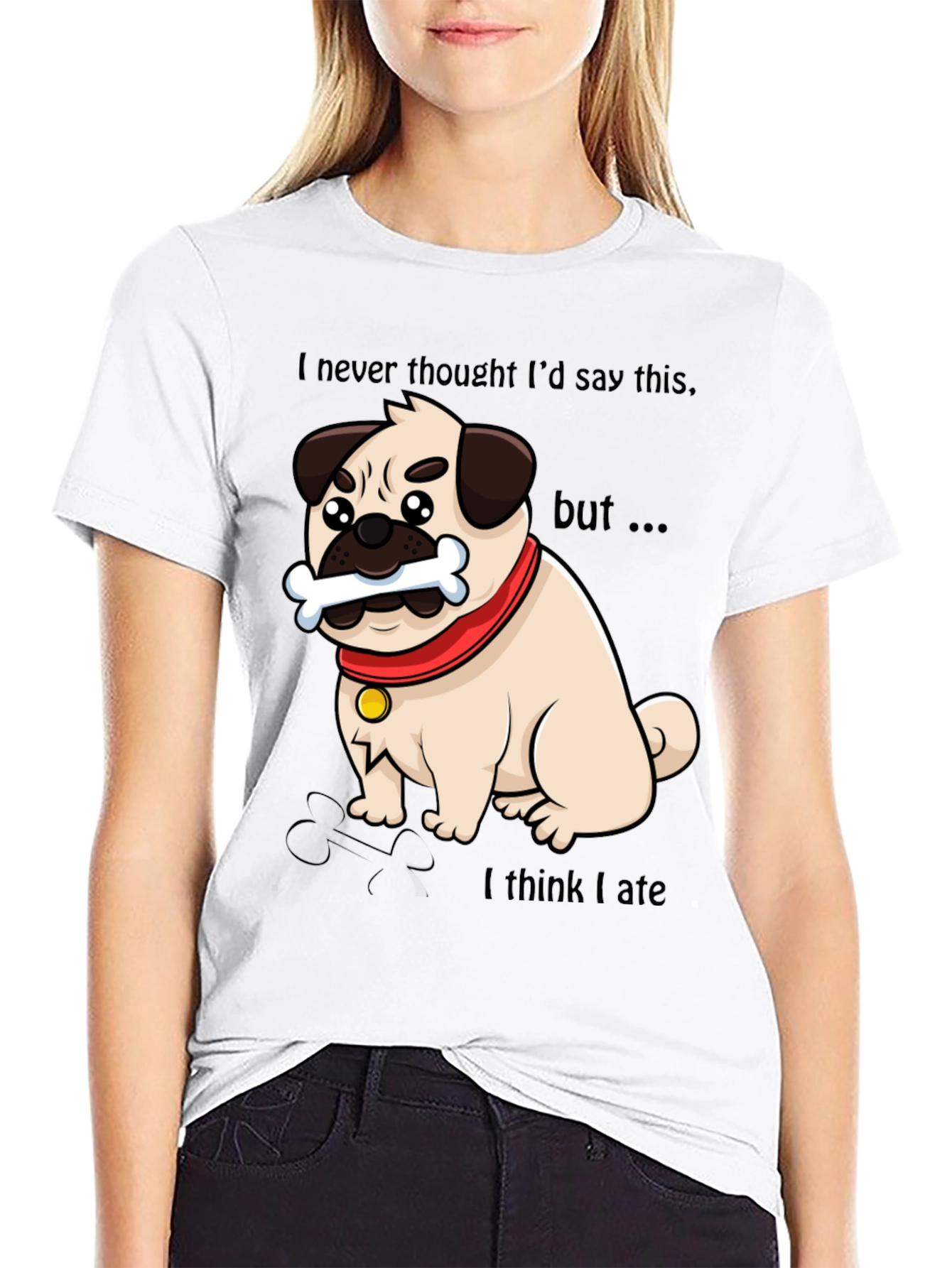 Funny Pug Dog Graphic T-Shirt - Bone Appétit!