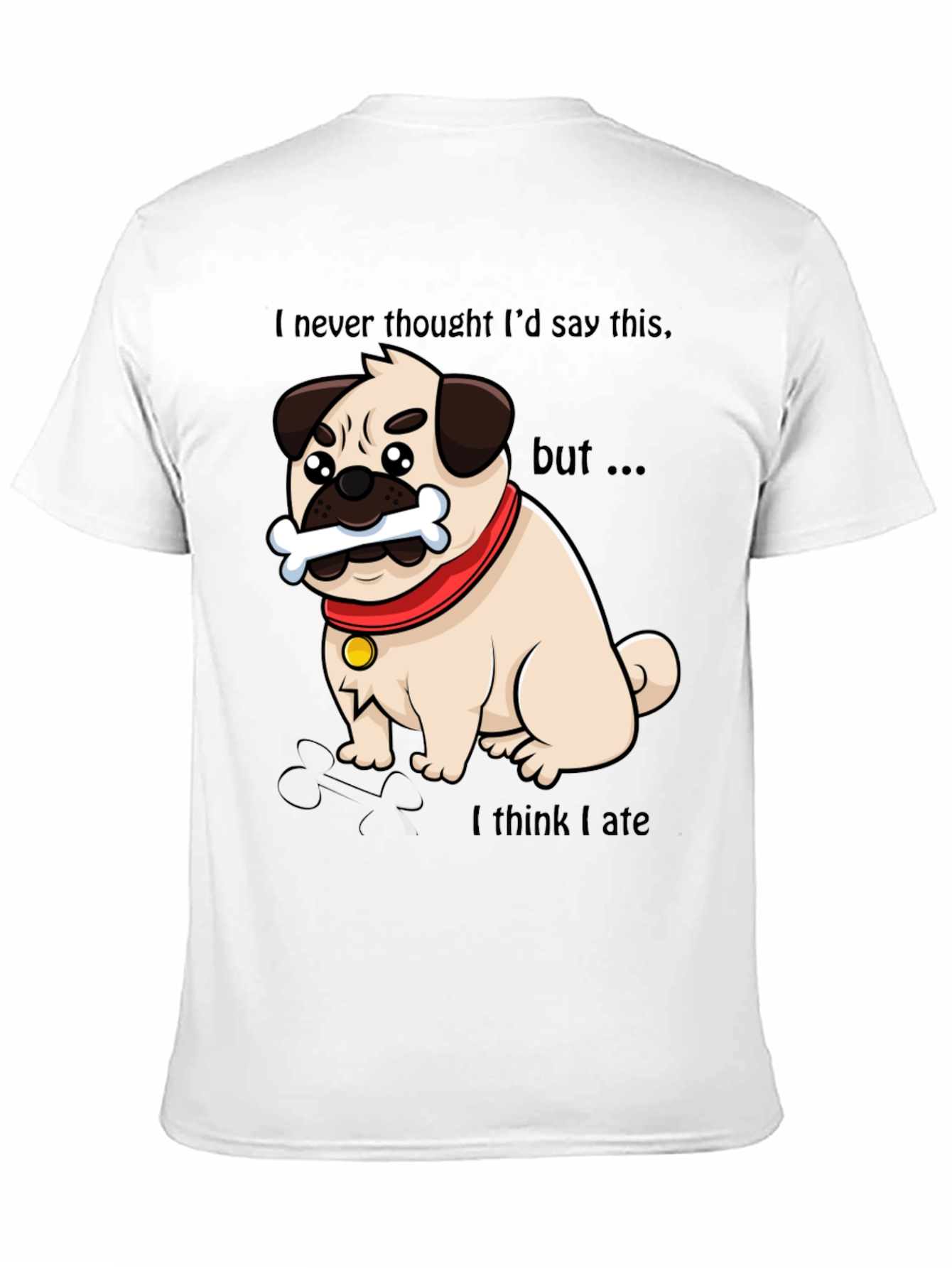 Funny Pug Dog Graphic T-Shirt - Bone Appétit!