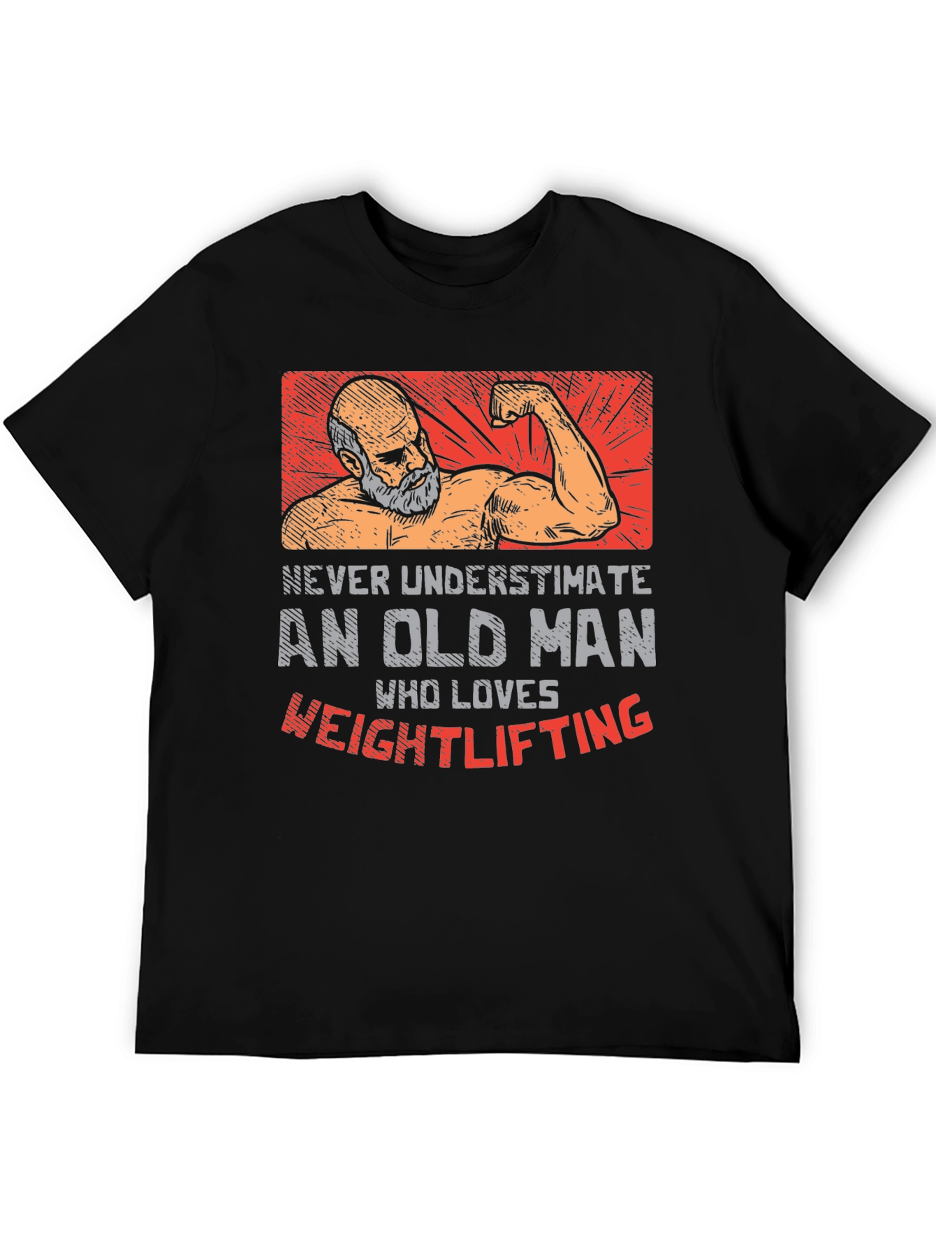 Old Man Weightlifting T-Shirt