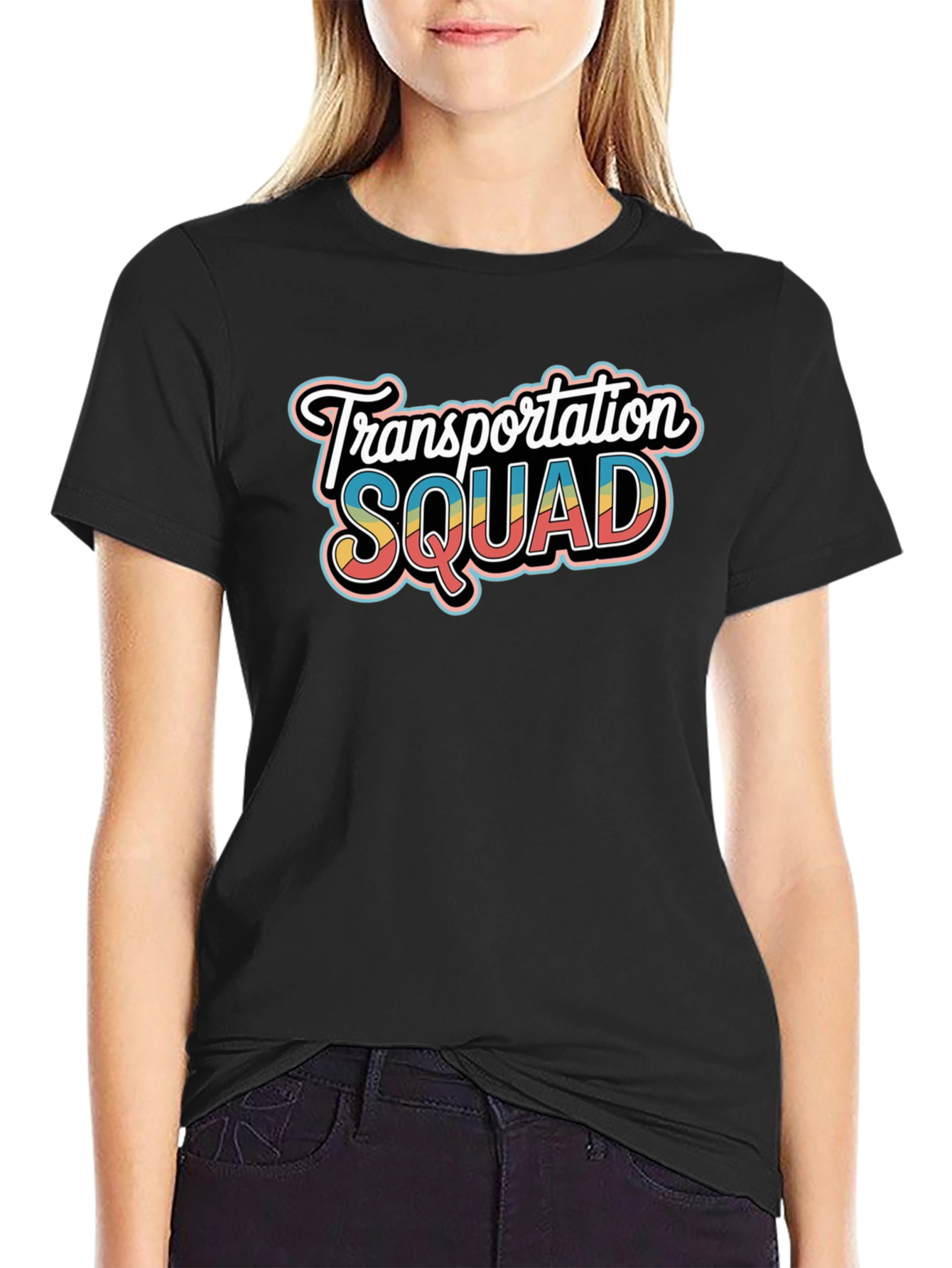 Transportation Squad Graphic Tee - Black Crew Neck