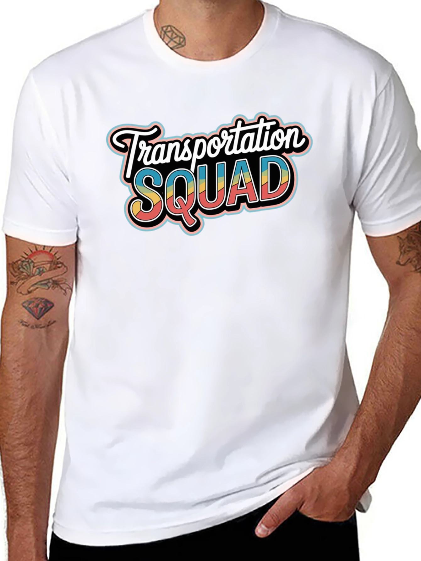 Transportation Squad Graphic Tee - Black Crew Neck