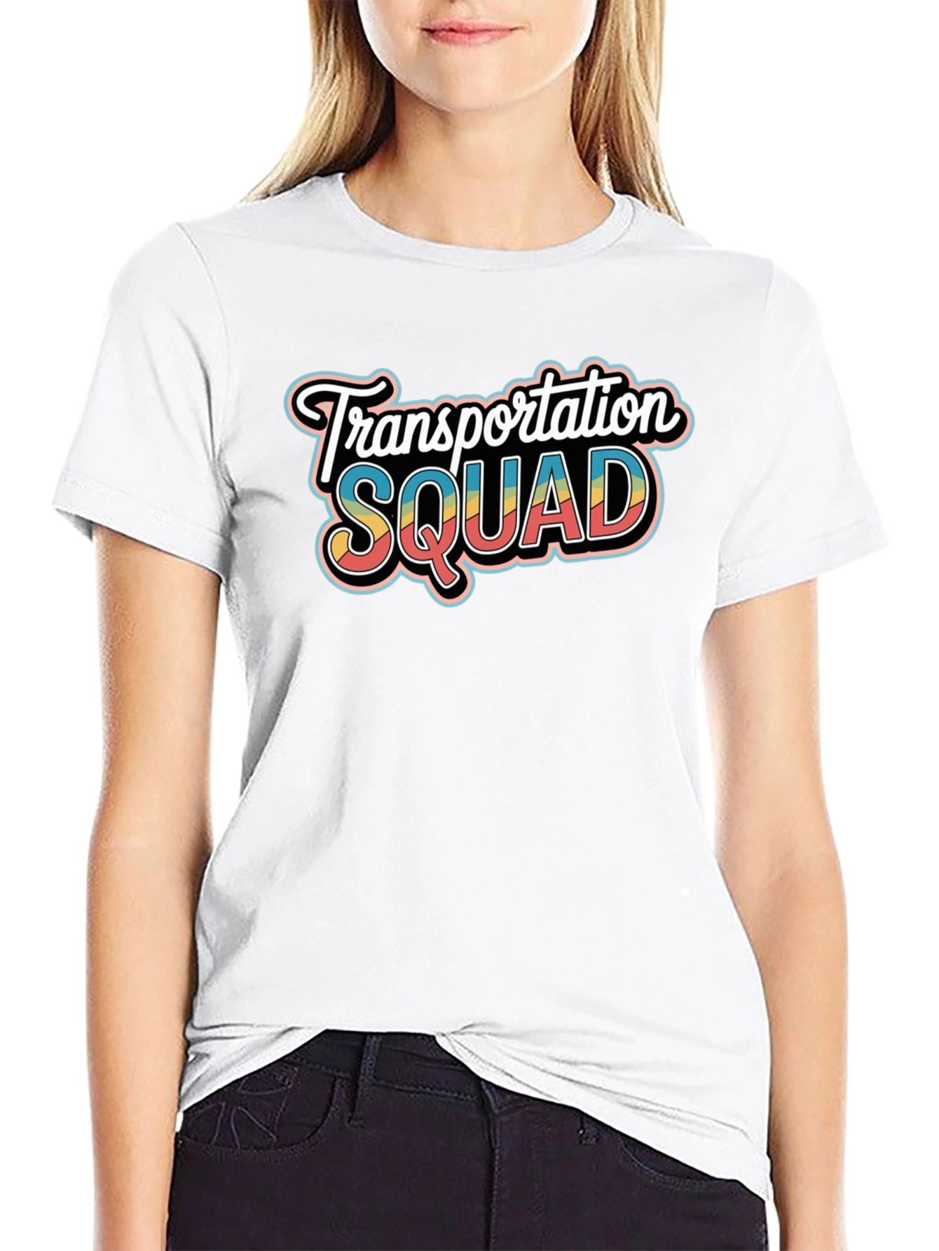 Transportation Squad Graphic Tee - Black Crew Neck