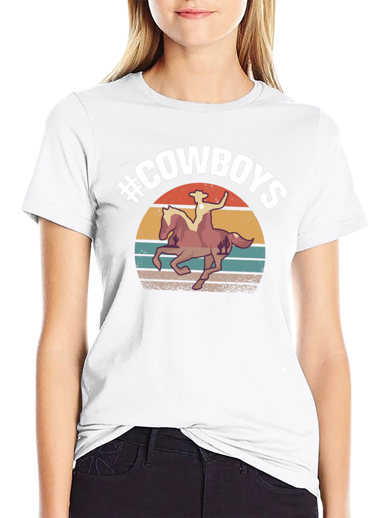 #Cowboys Graphic Tee - Western Style T-Shirt