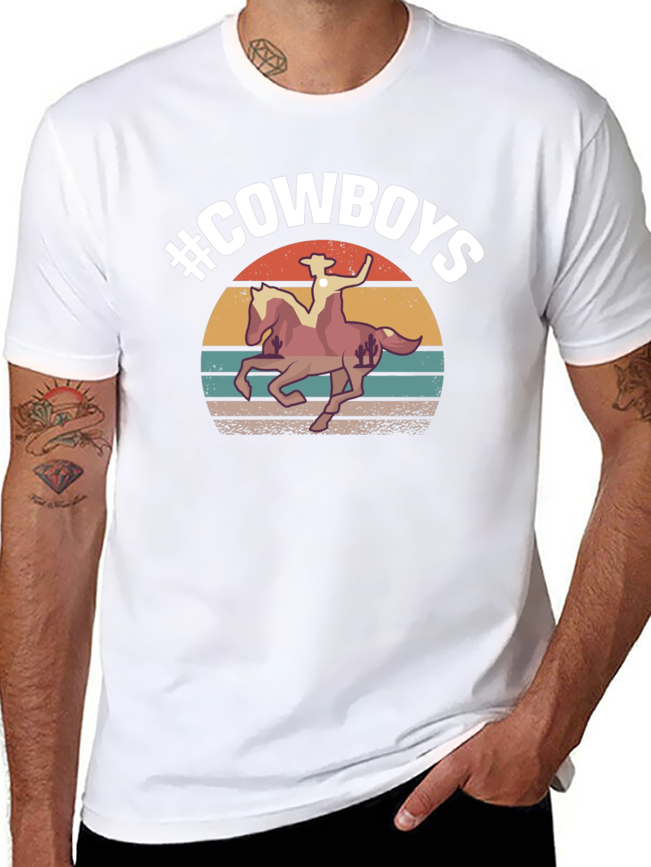 #Cowboys Graphic Tee - Western Style T-Shirt