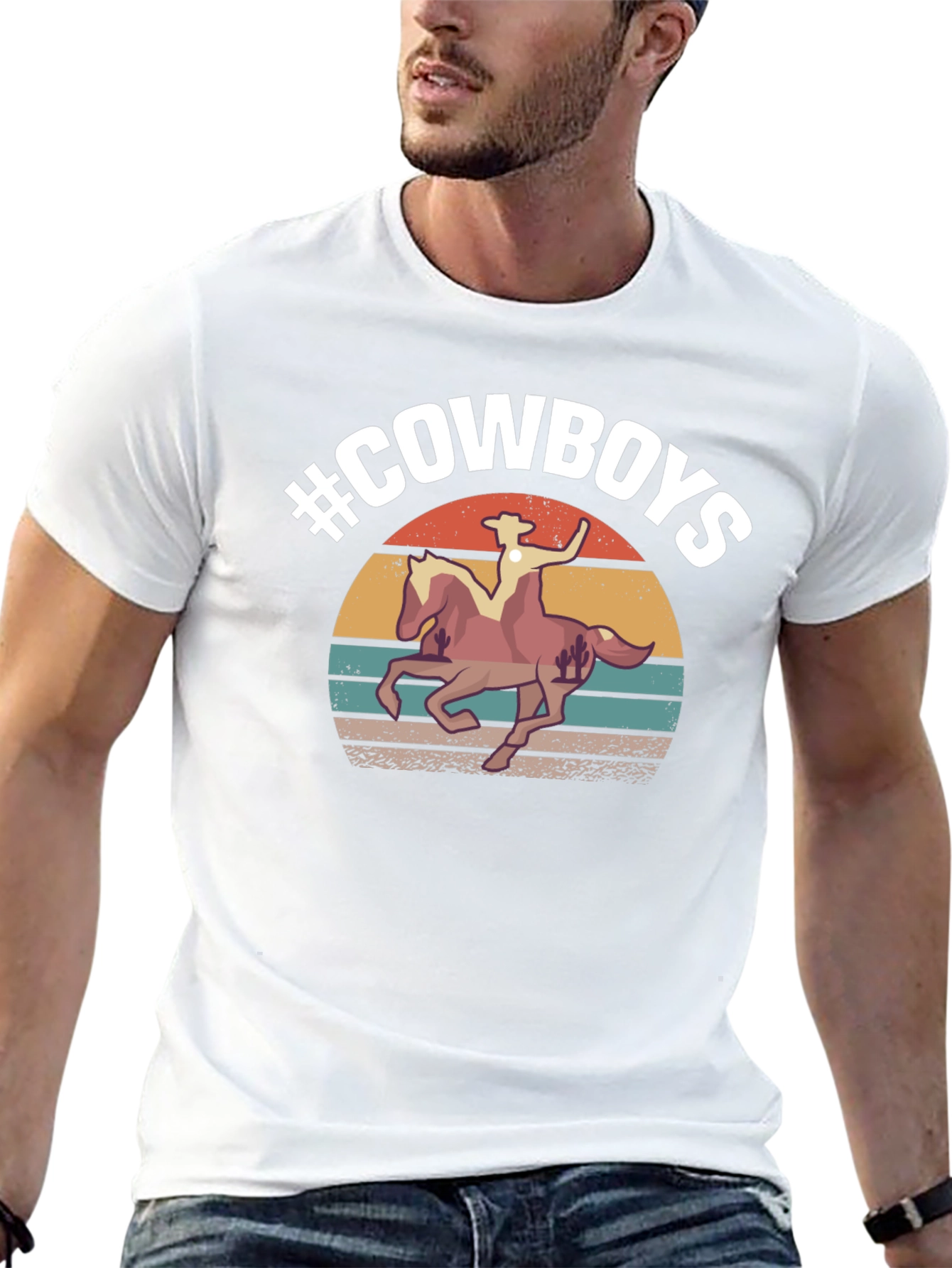 #Cowboys Graphic Tee - Western Style T-Shirt