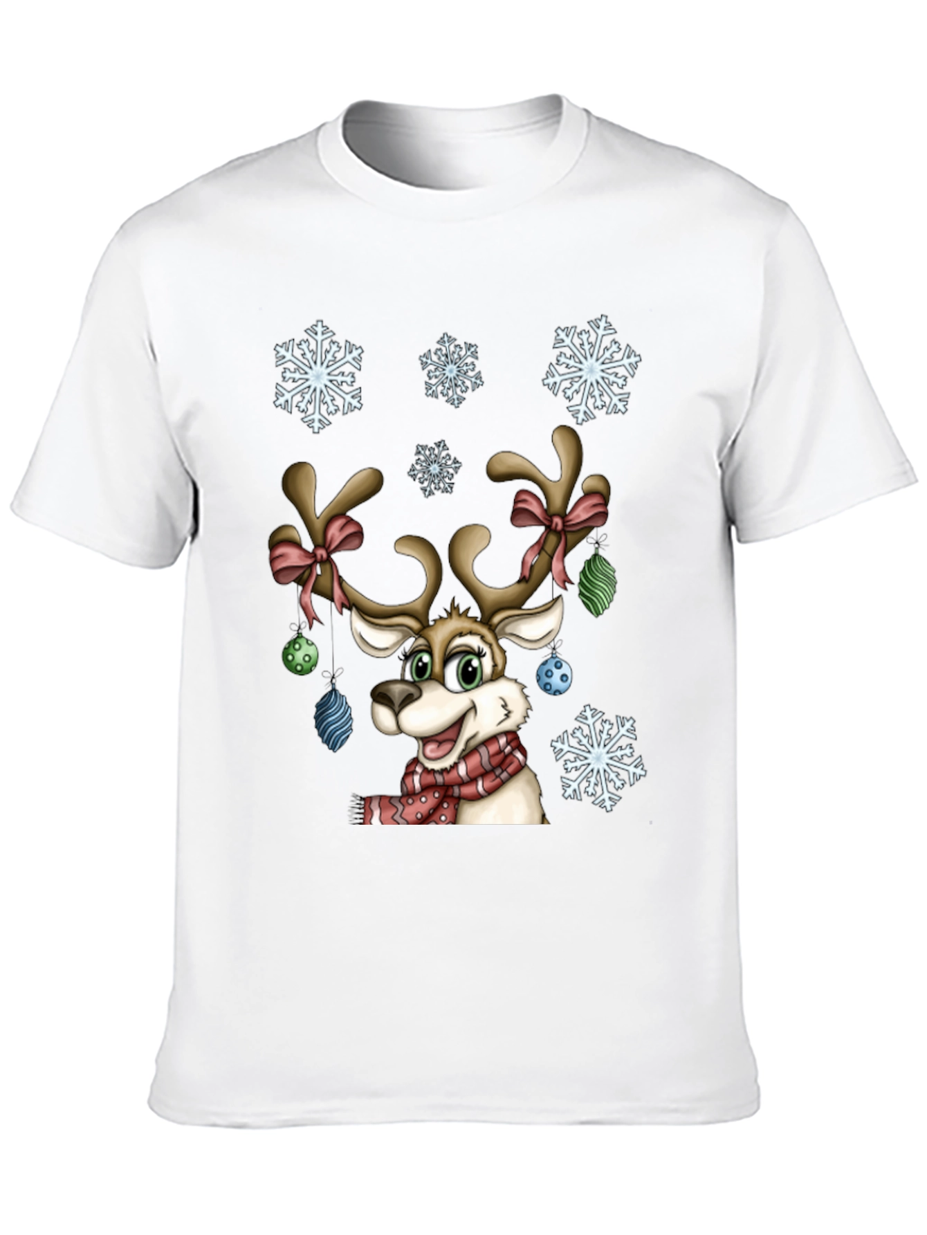 Festive Reindeer Graphic Tee - Holiday Cheer