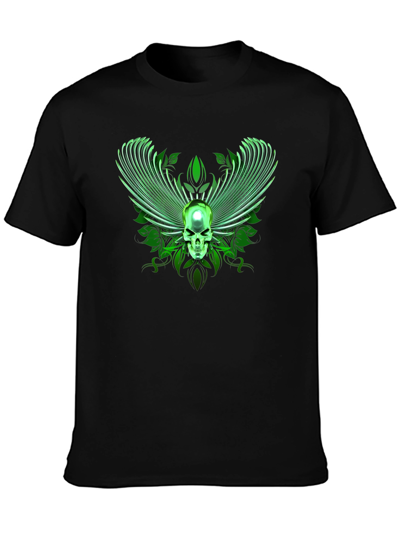 Winged Skull Graphic Tee - Black