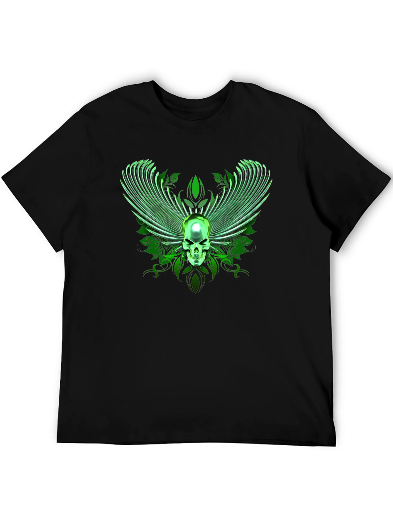 Winged Skull Graphic Tee - Black