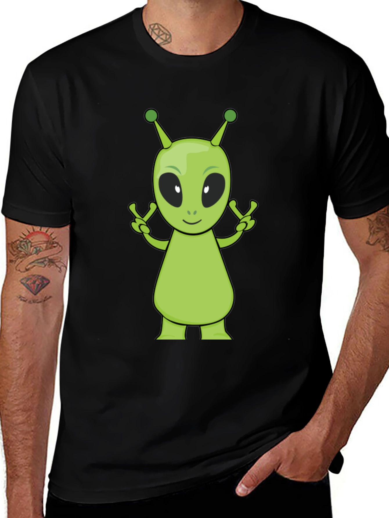 Alien Graphic Black T-Shirt