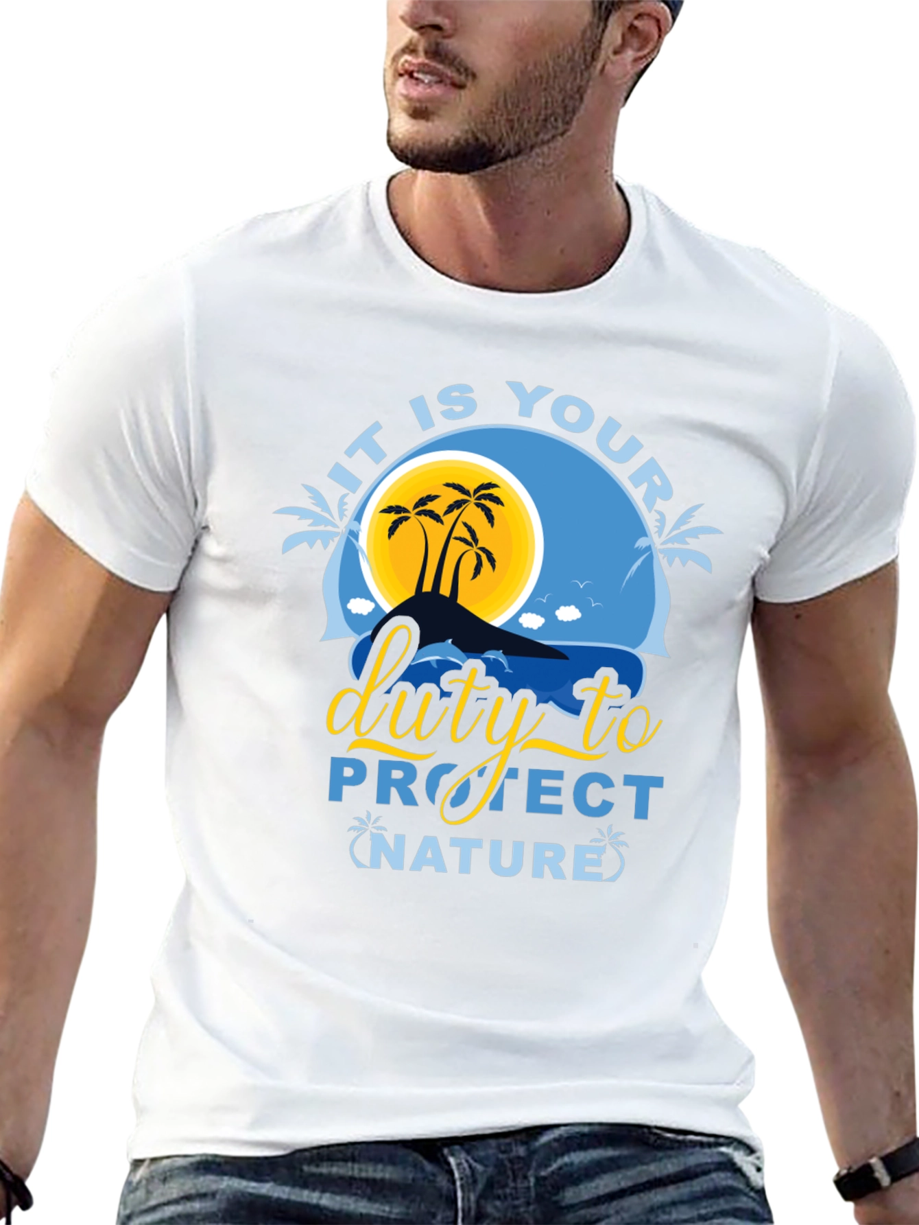 Protect Nature Graphic Tee - Black Cotton T-Shirt