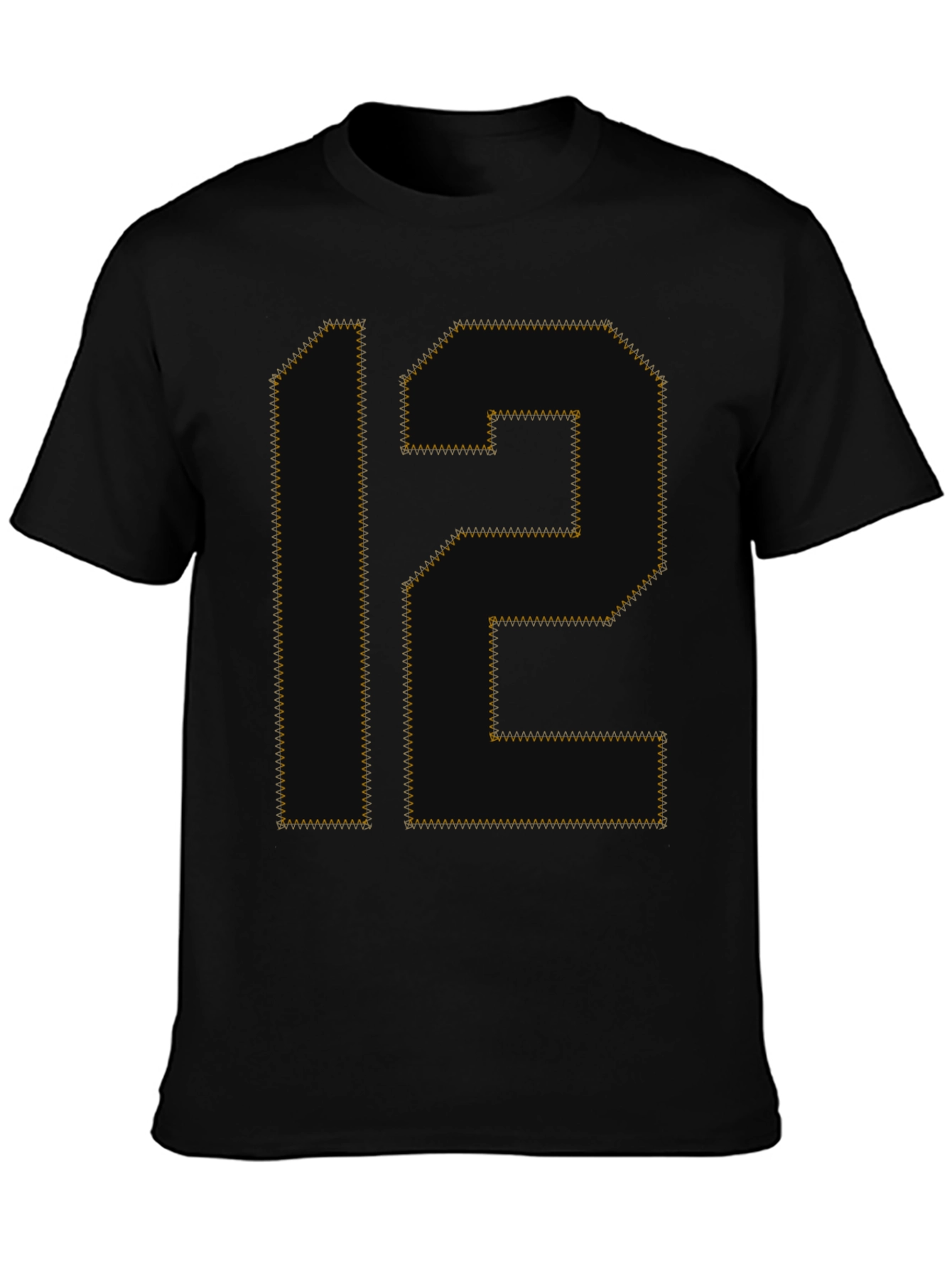 Number 12 Graphic Tee - Black Cotton T-Shirt