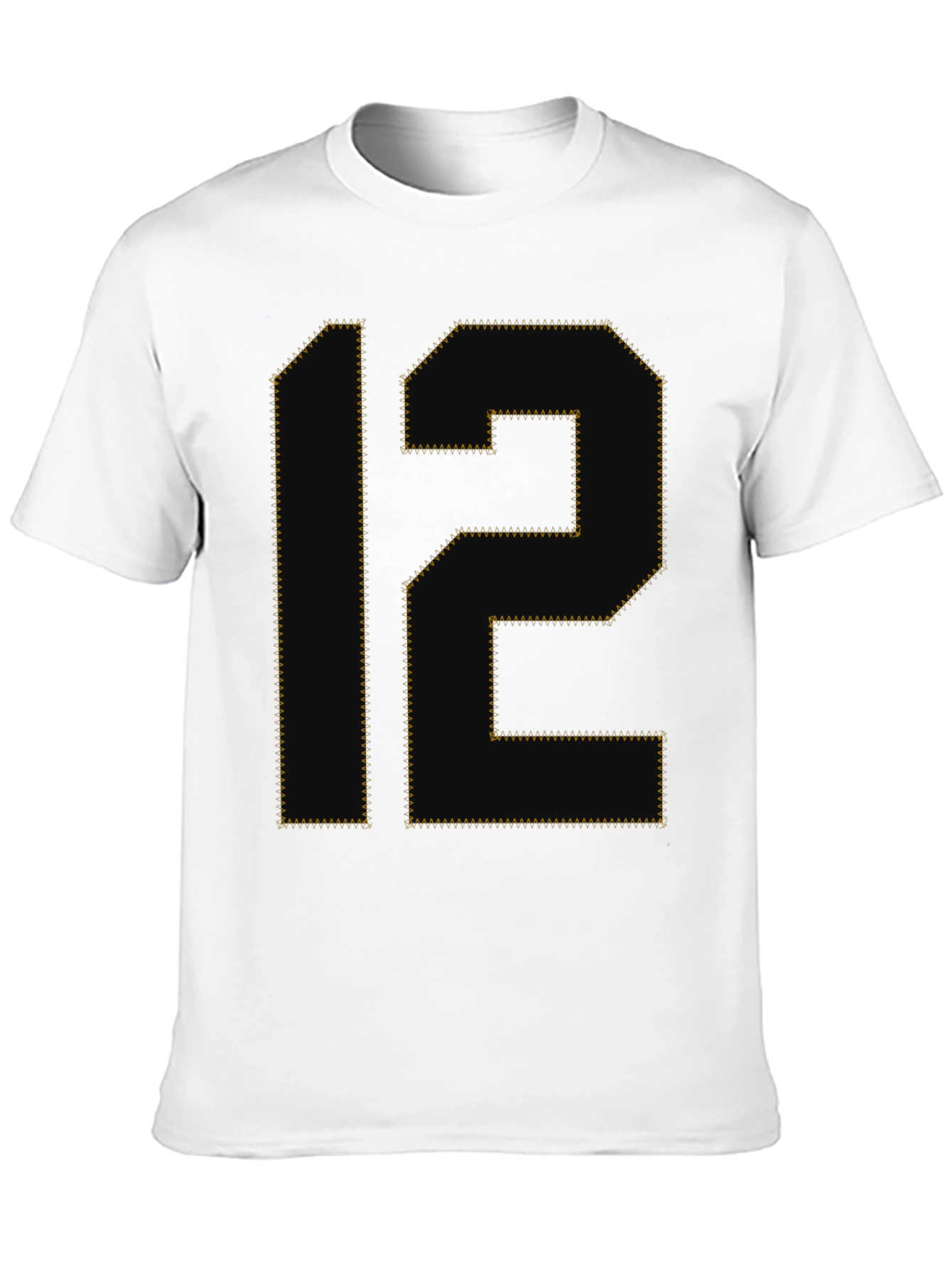 Number 12 Graphic Tee - Black Cotton T-Shirt