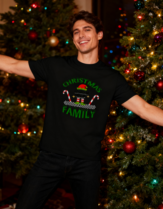 Christmas Baby Elf Family T-Shirt - 100% Cotton, Festive Christmas Tee for Holiday & Casual Occasions