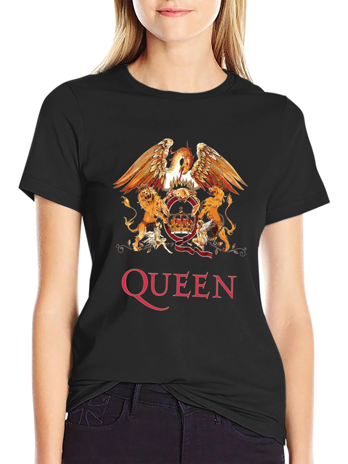 Queen Band Crest Graphic Print T-Shirt