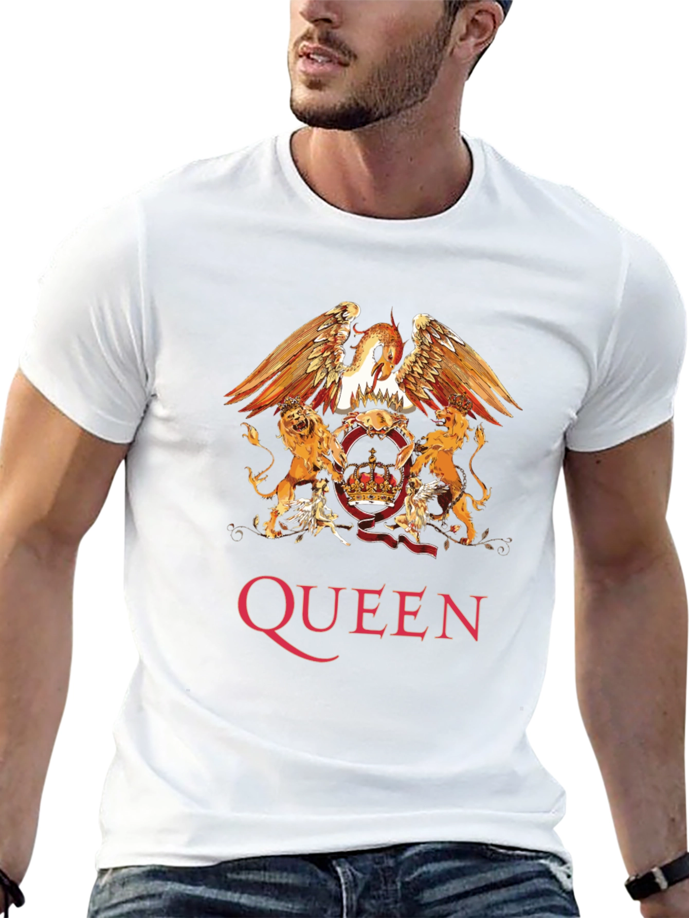 Queen Band Crest Graphic Print T-Shirt
