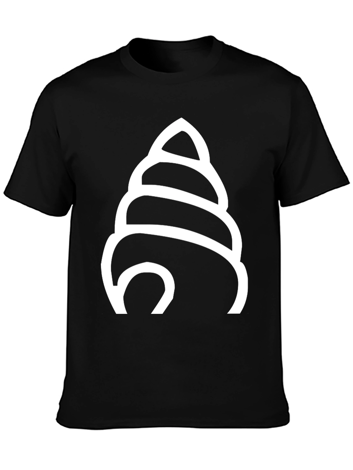 Abstract Seashell Graphic Tee - Modern Black T-Shirt