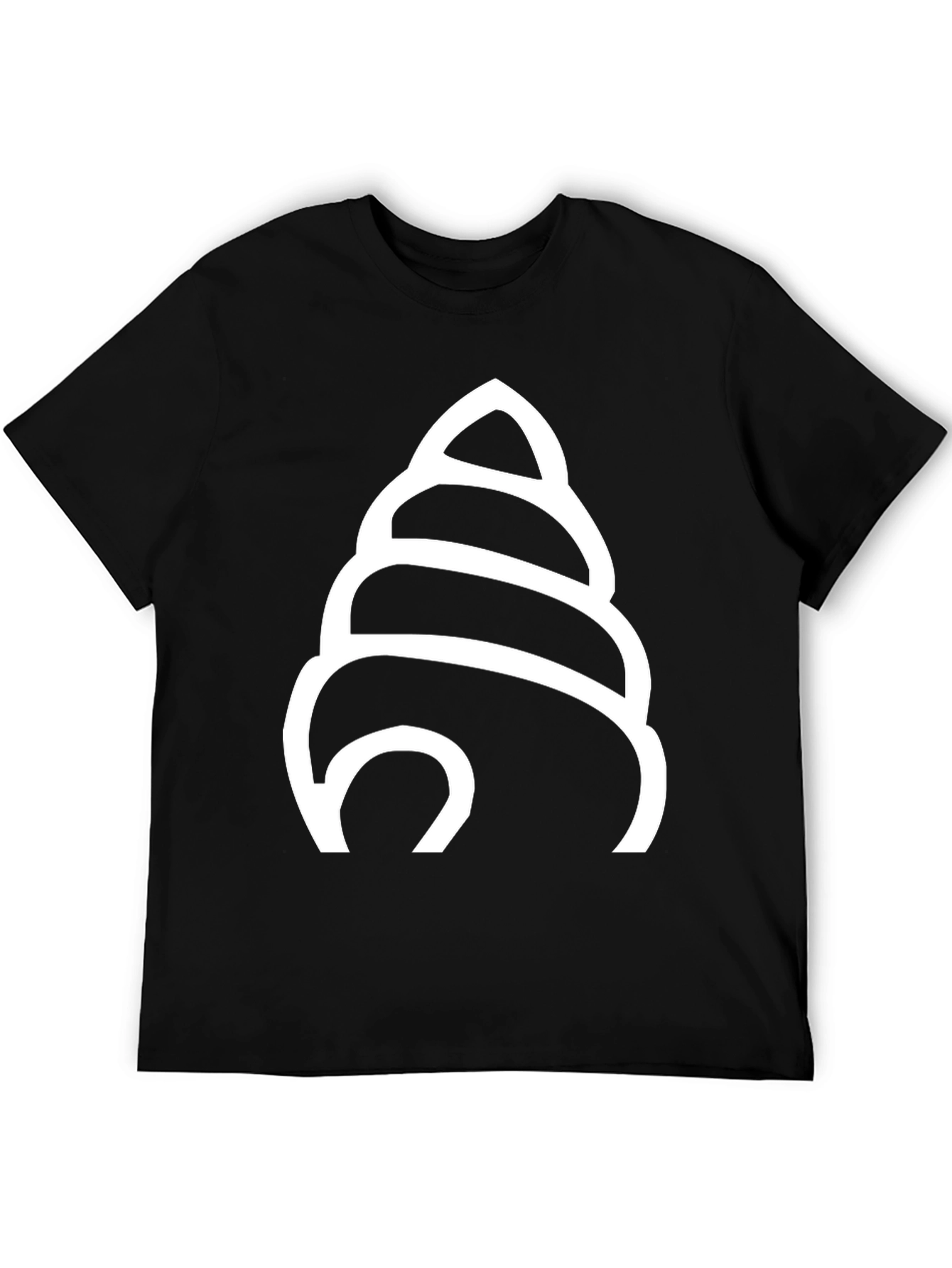 Abstract Seashell Graphic Tee - Modern Black T-Shirt