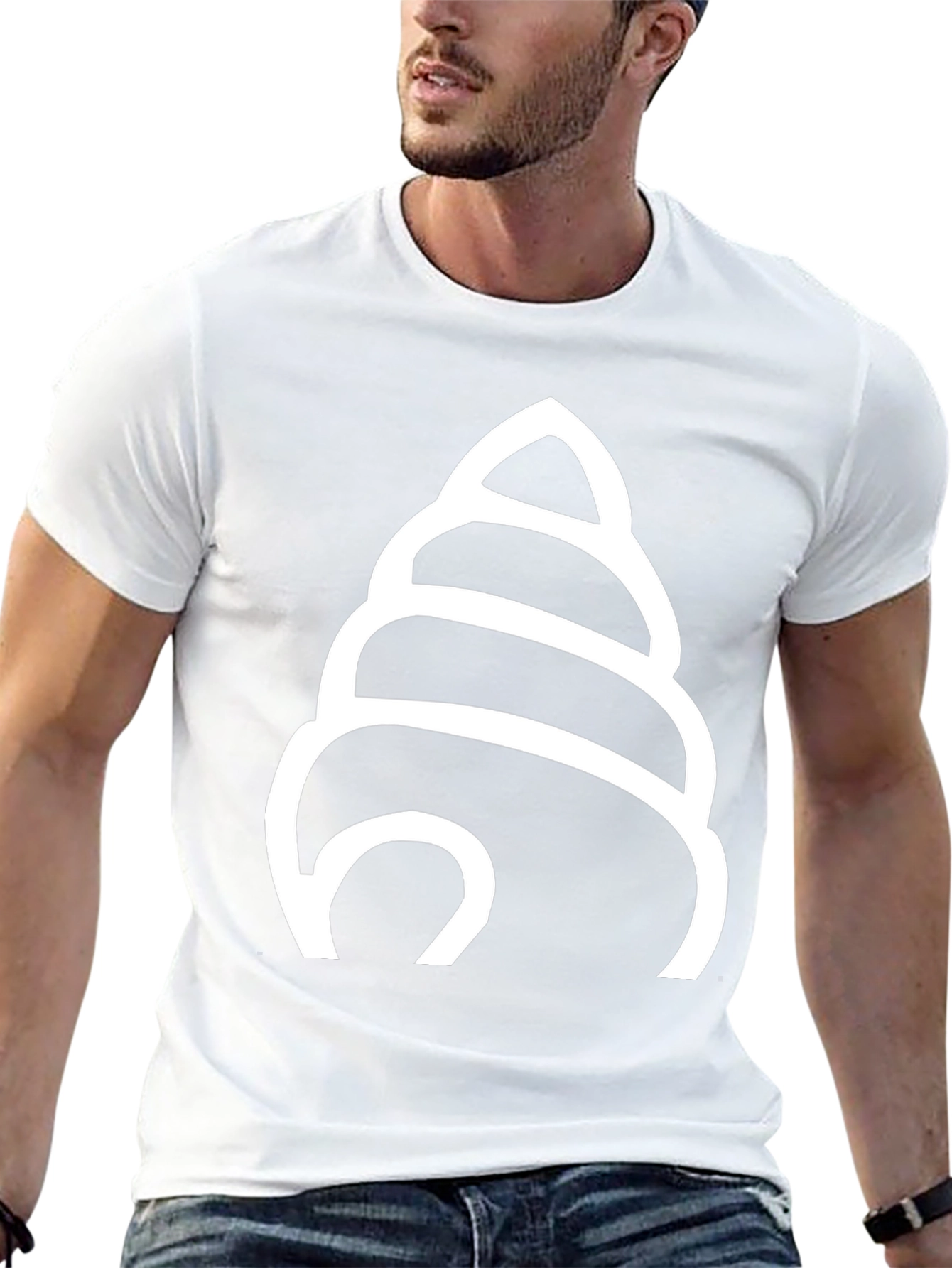 Abstract Seashell Graphic Tee - Modern Black T-Shirt