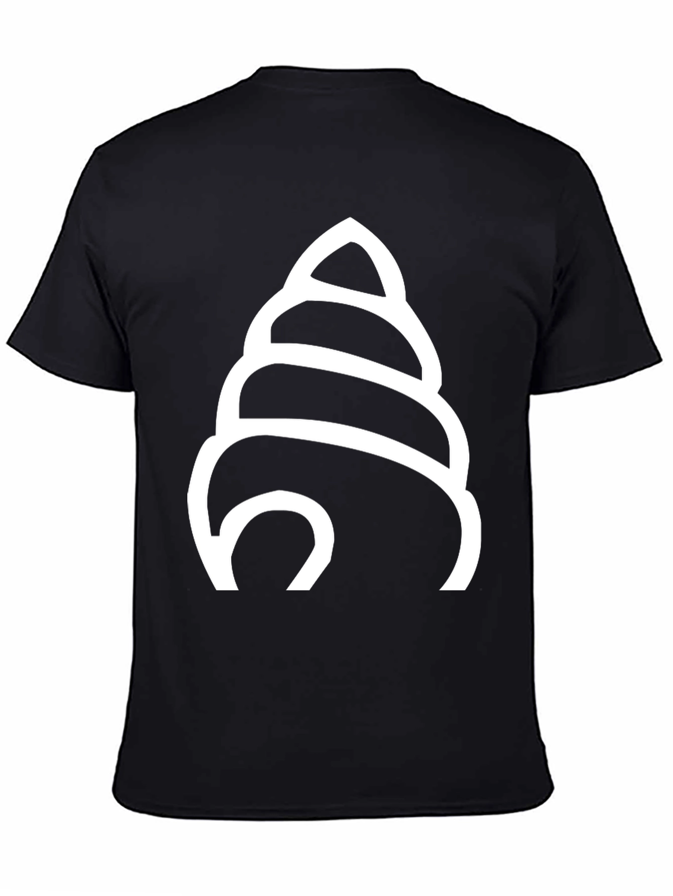 Abstract Seashell Graphic Tee - Modern Black T-Shirt
