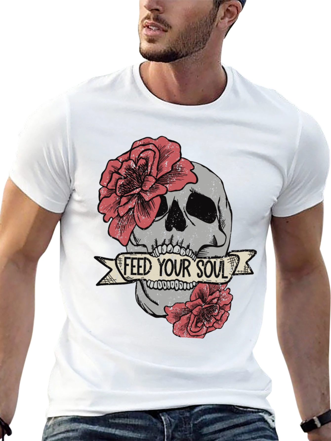 Skull & Roses Graphic Tee - Feed Your Soul