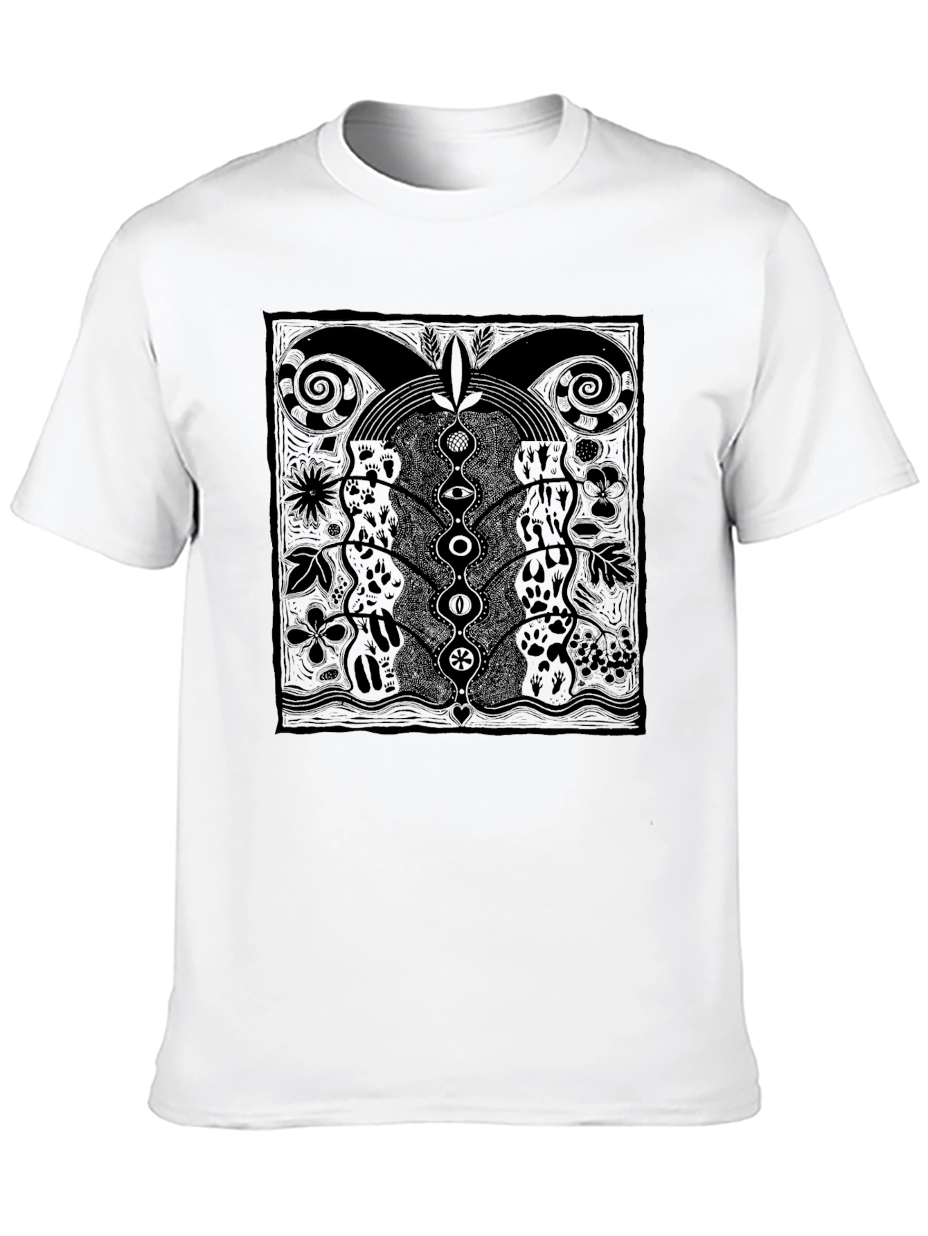 Unique Graphic Print Tee - Black Cotton Comfort