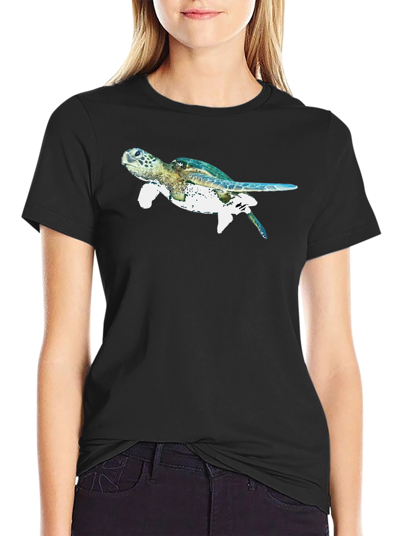 Sea Turtle Graphic Black T-Shirt