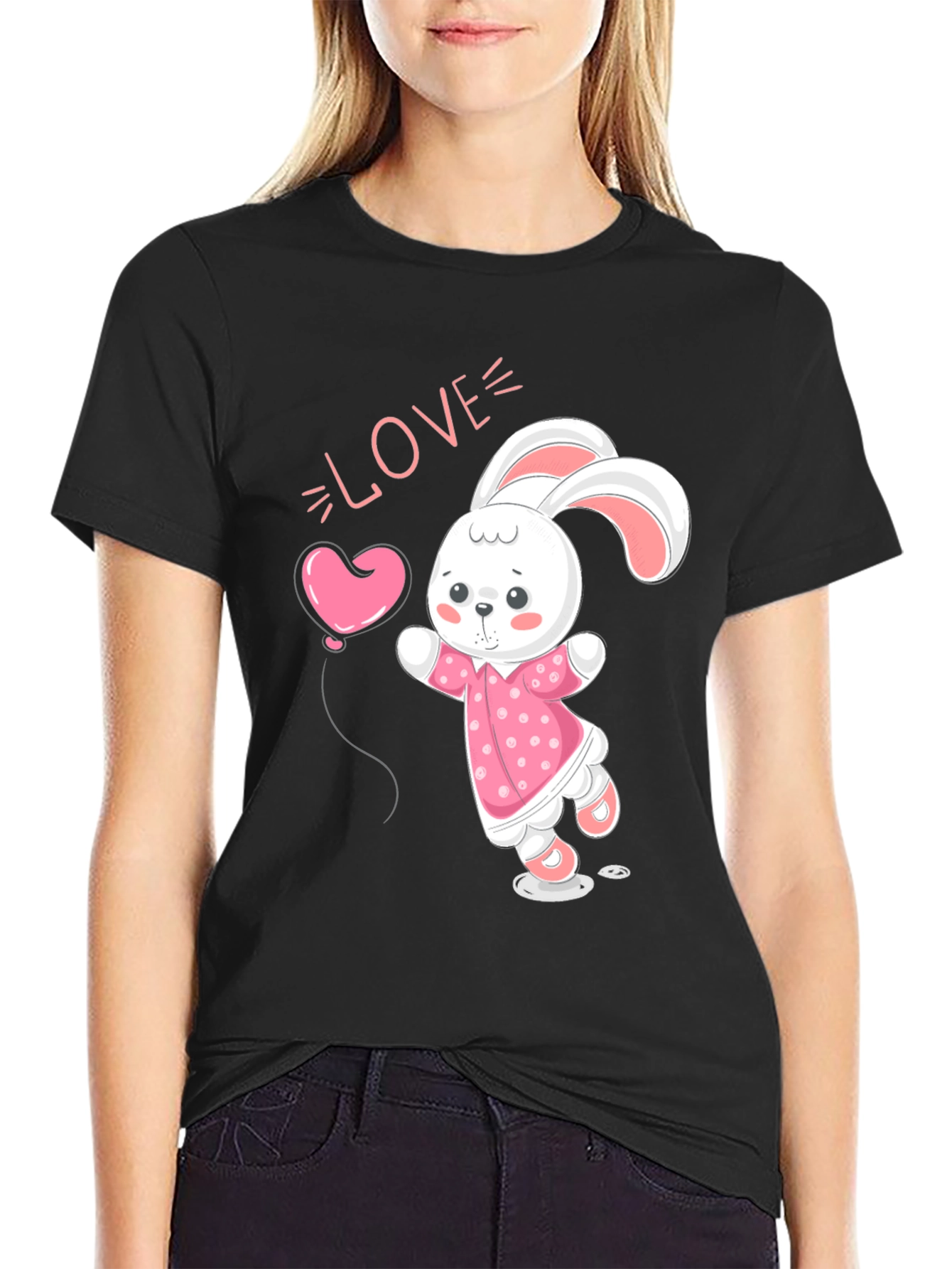 Cute Bunny Love Graphic T-Shirt