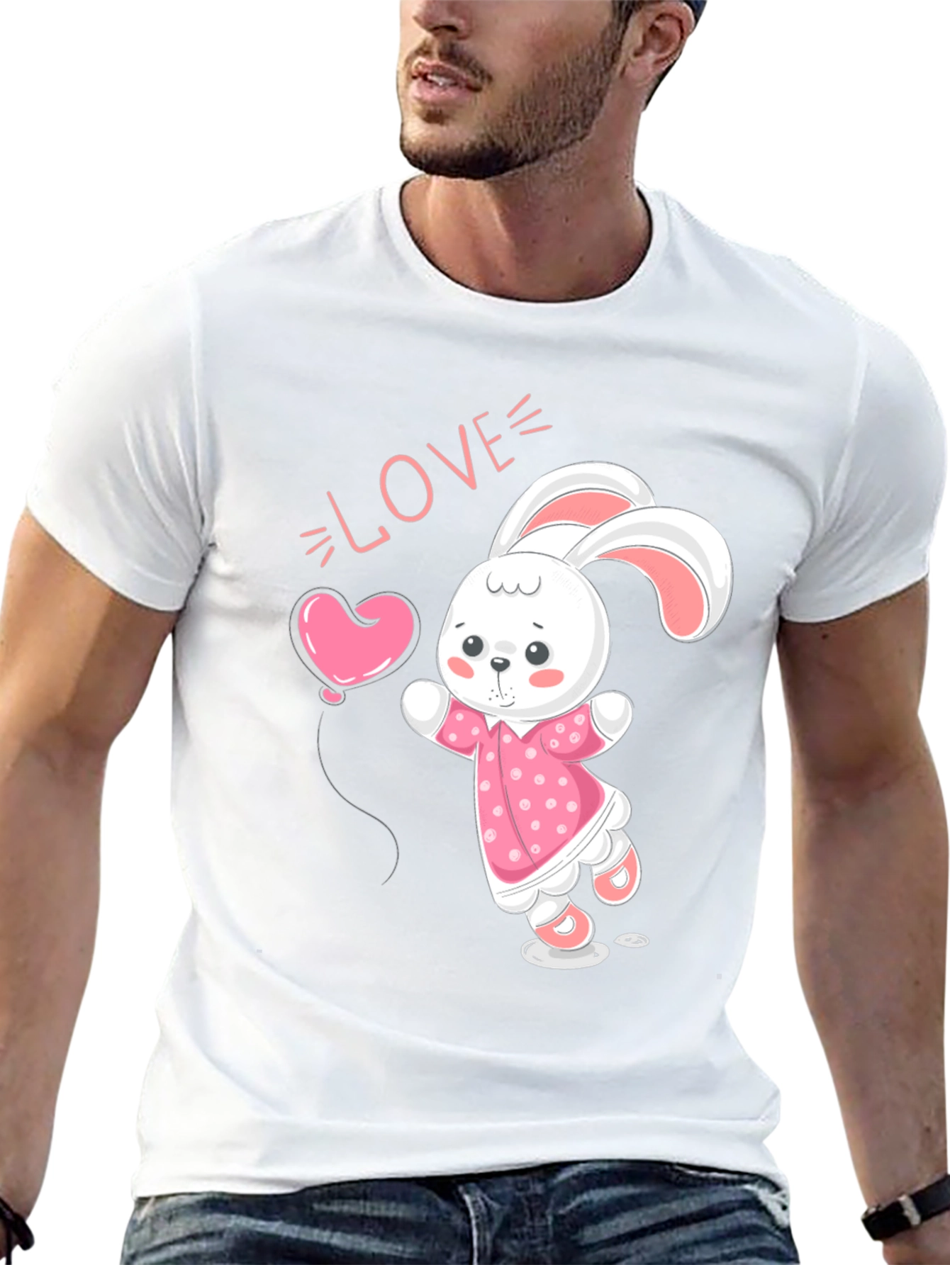 Cute Bunny Love Graphic T-Shirt