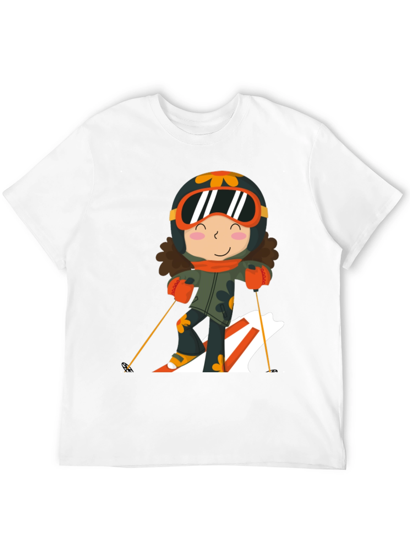 Ski Girl Graphic Tee - Black Cotton Comfort