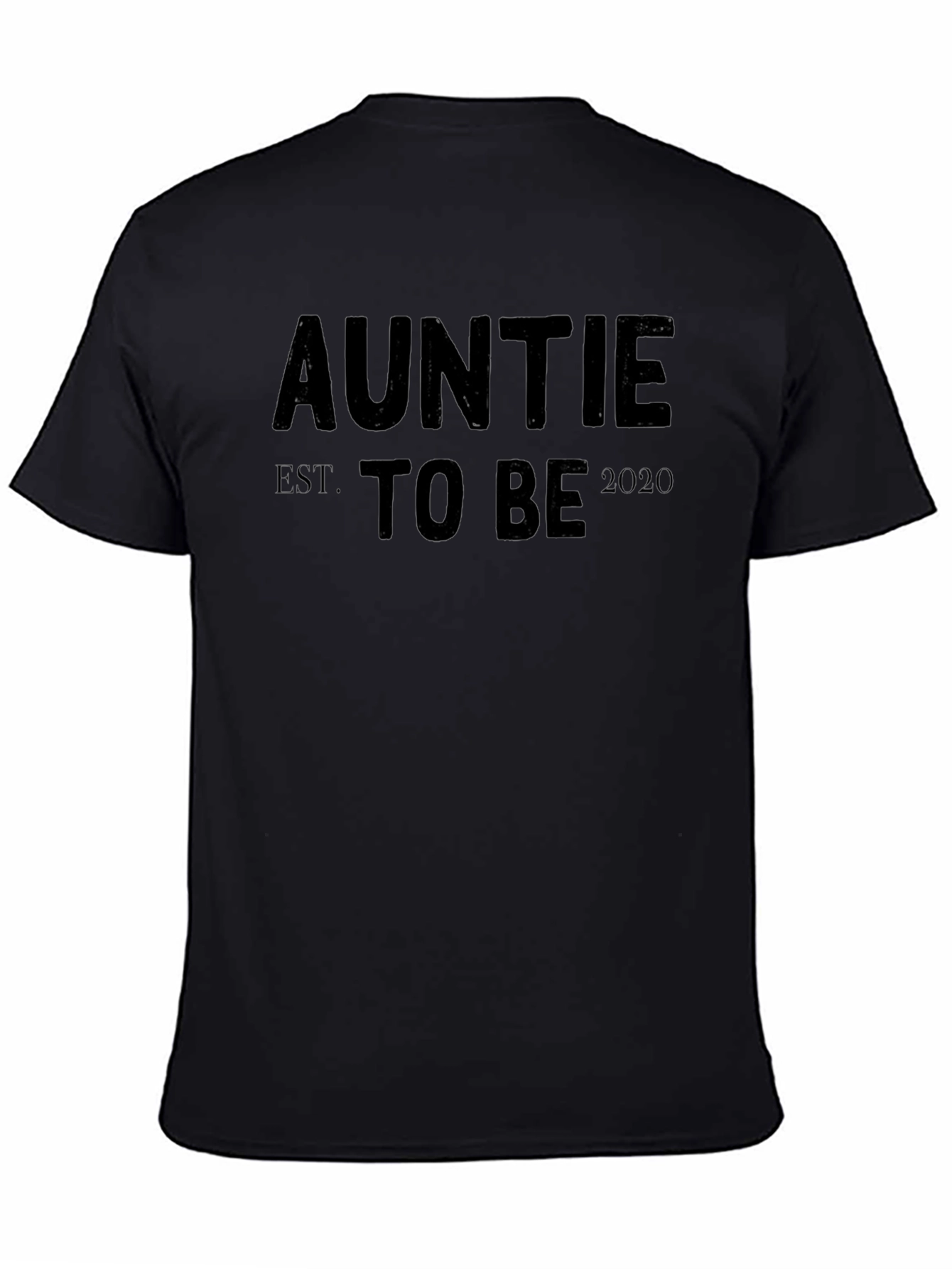 Auntie to Be EST. 2020 Black T-Shirt