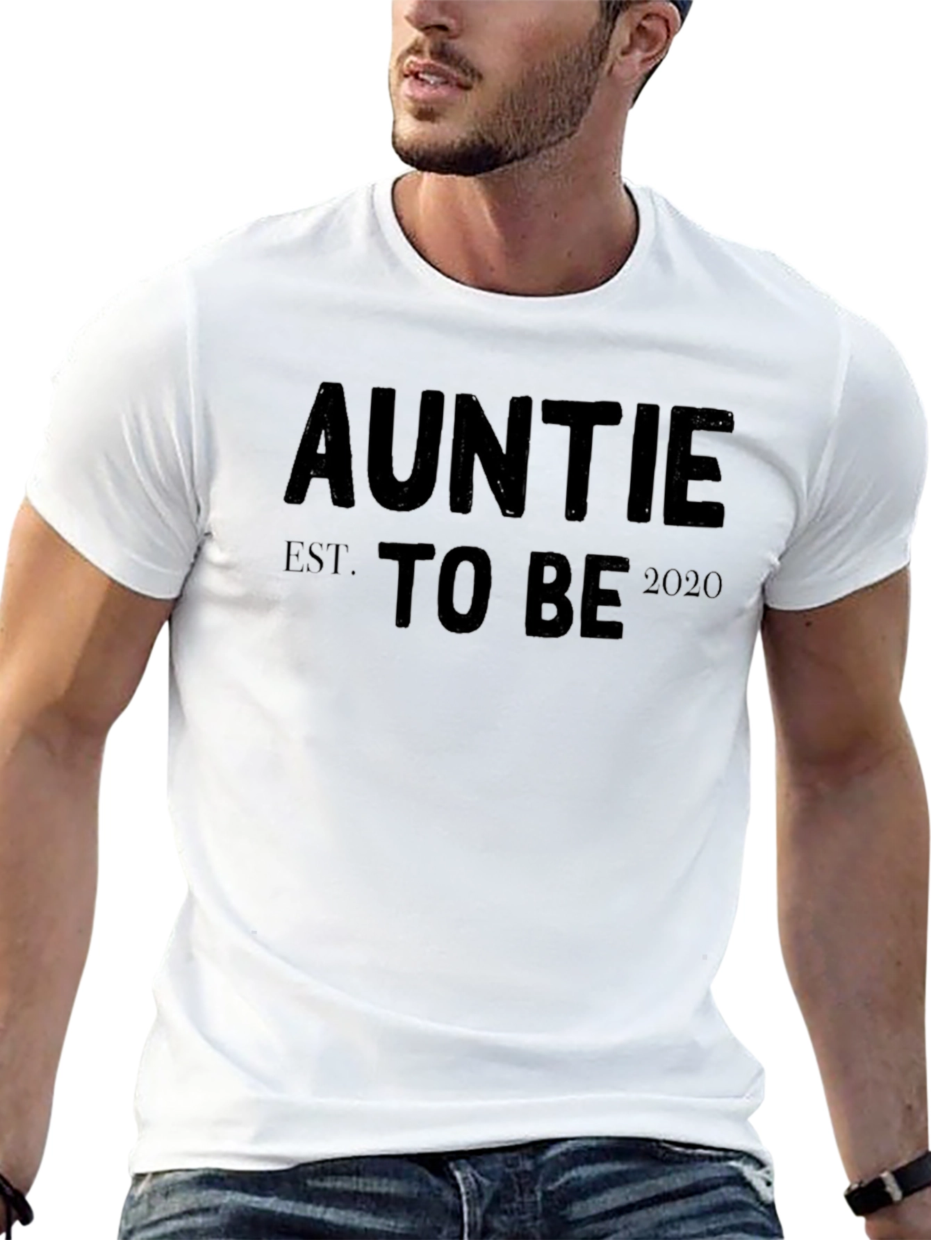 Auntie to Be EST. 2020 Black T-Shirt