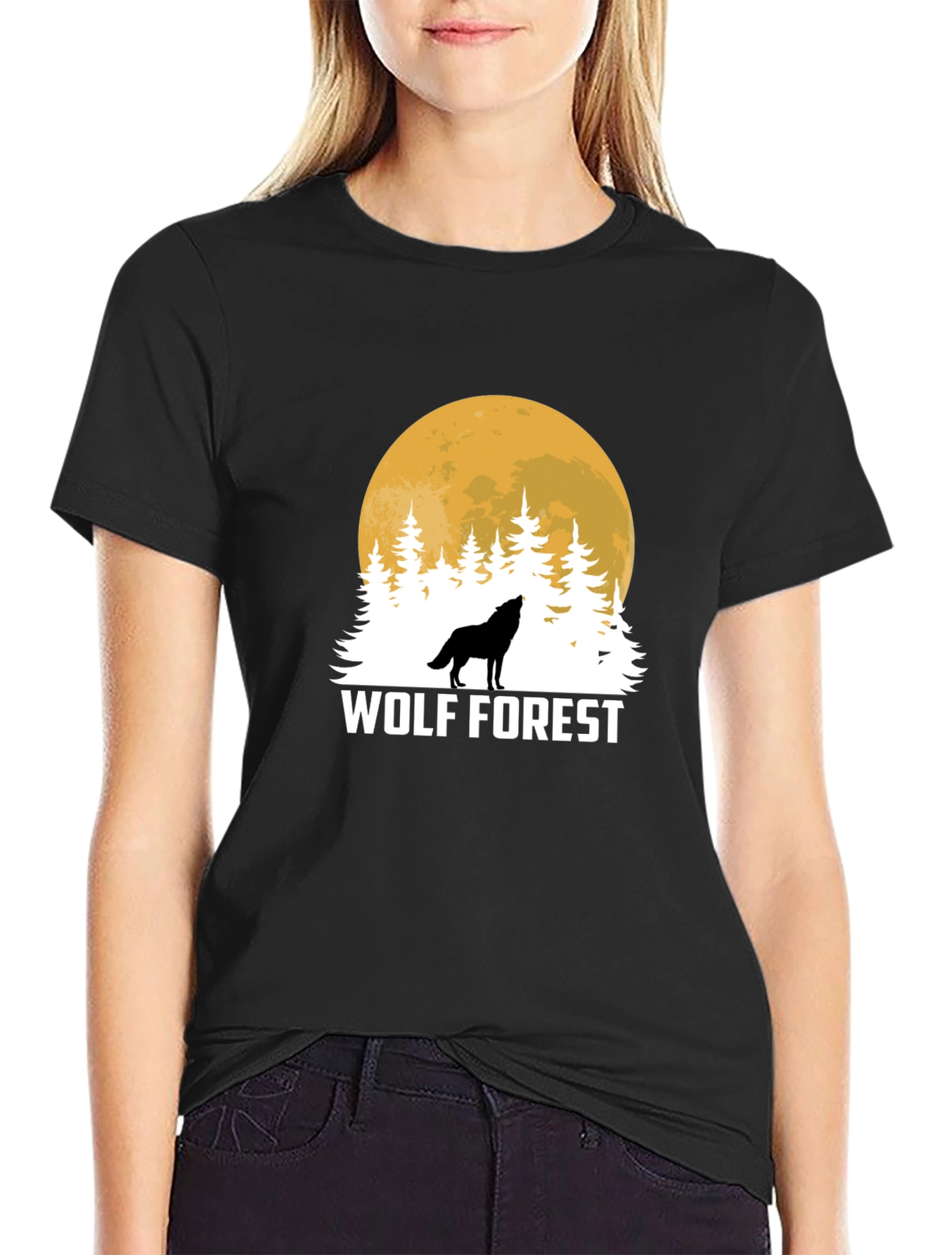Wolf Forest Black T-Shirt