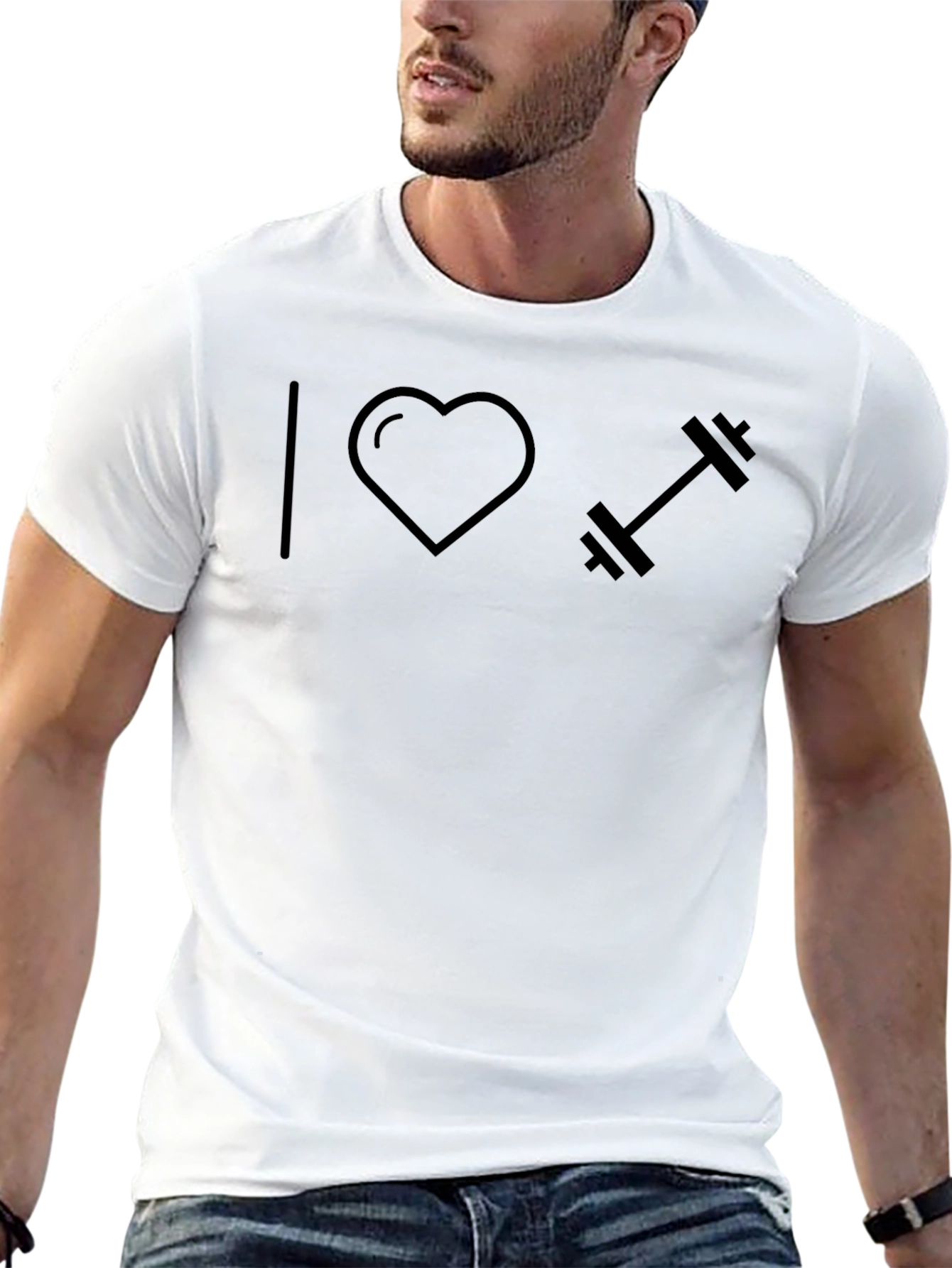 I Heart Weightlifting Black T-Shirt