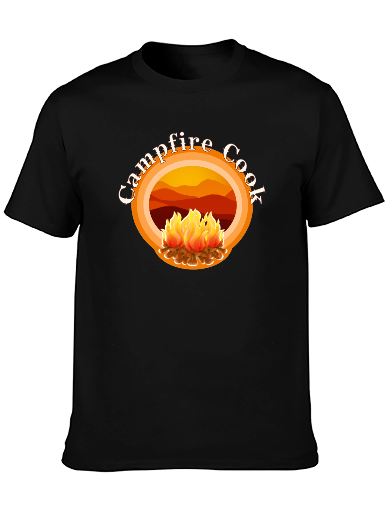 Campfire Cook Graphic Tee - Black Cotton T-Shirt