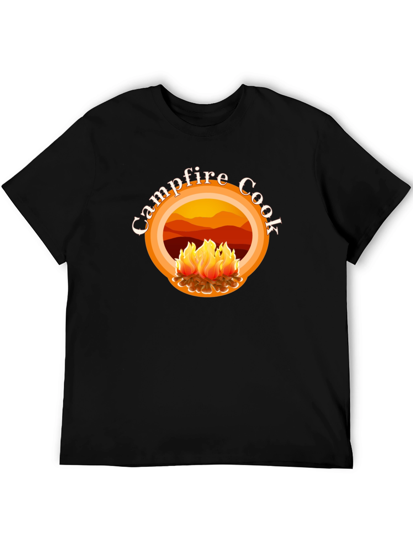 Campfire Cook Graphic Tee - Black Cotton T-Shirt