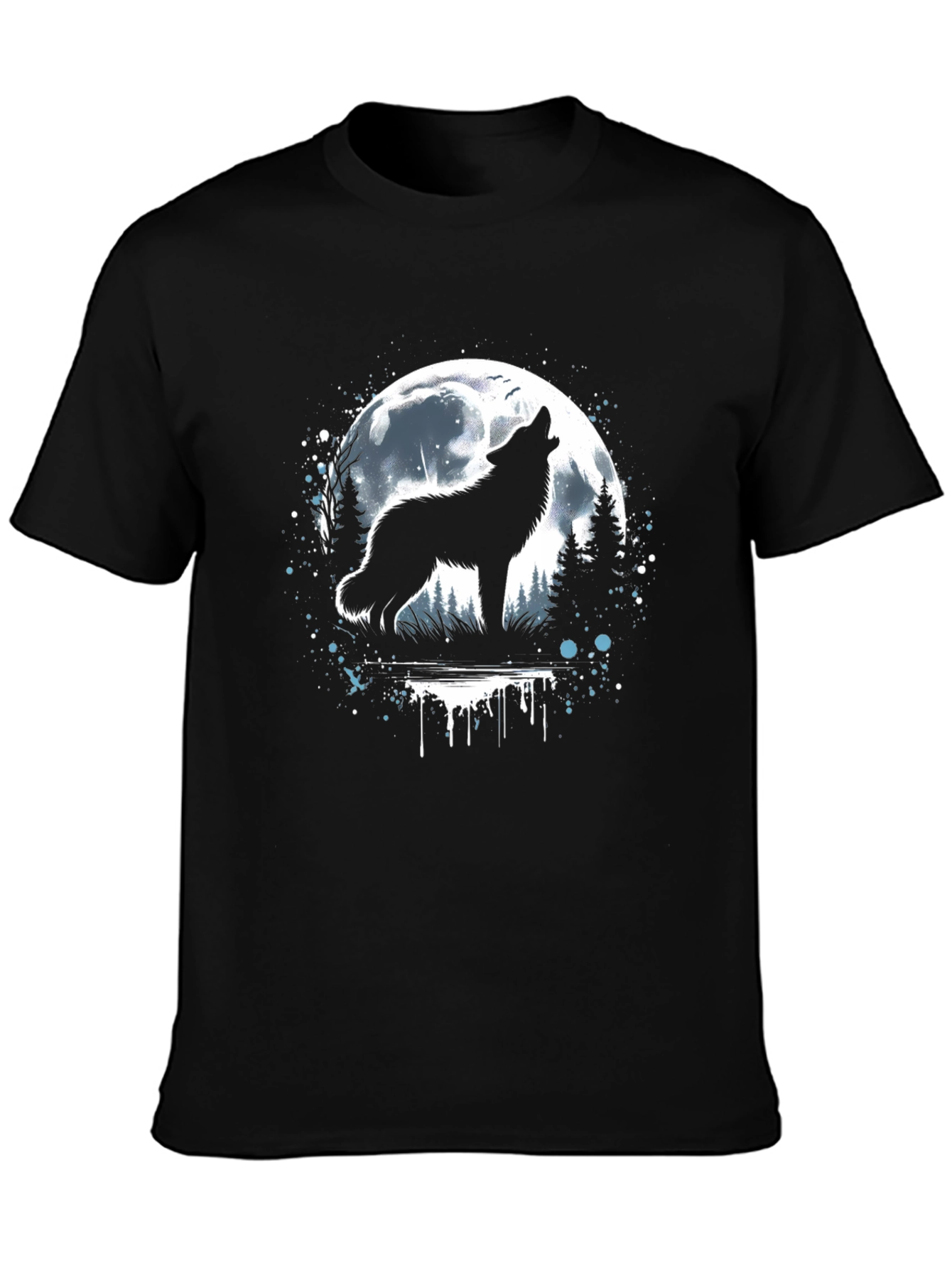 Wolf Howling at Moon Graphic T-Shirt