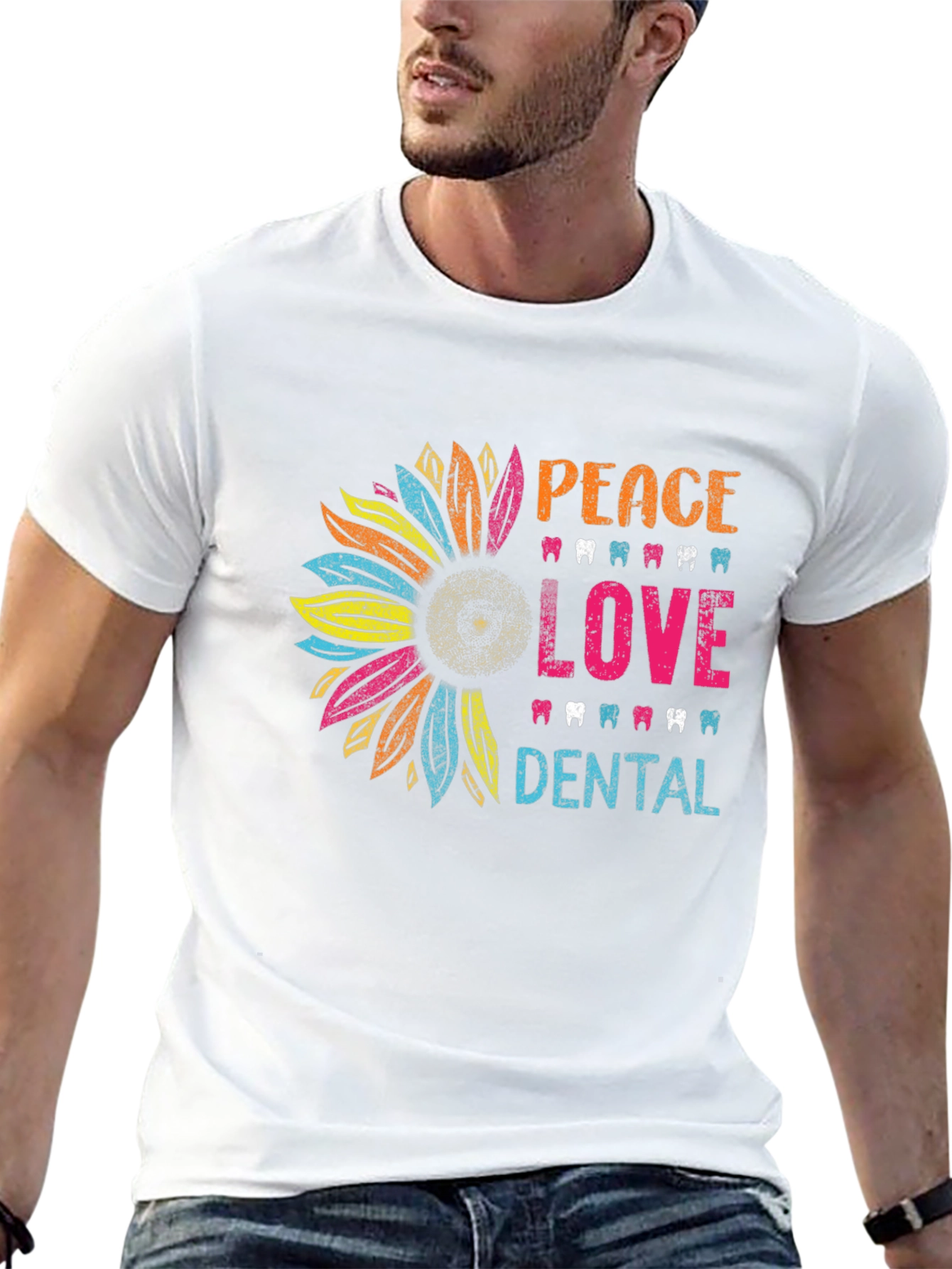 Peace Love Dental T-Shirt - Sunflower Dentist Tee
