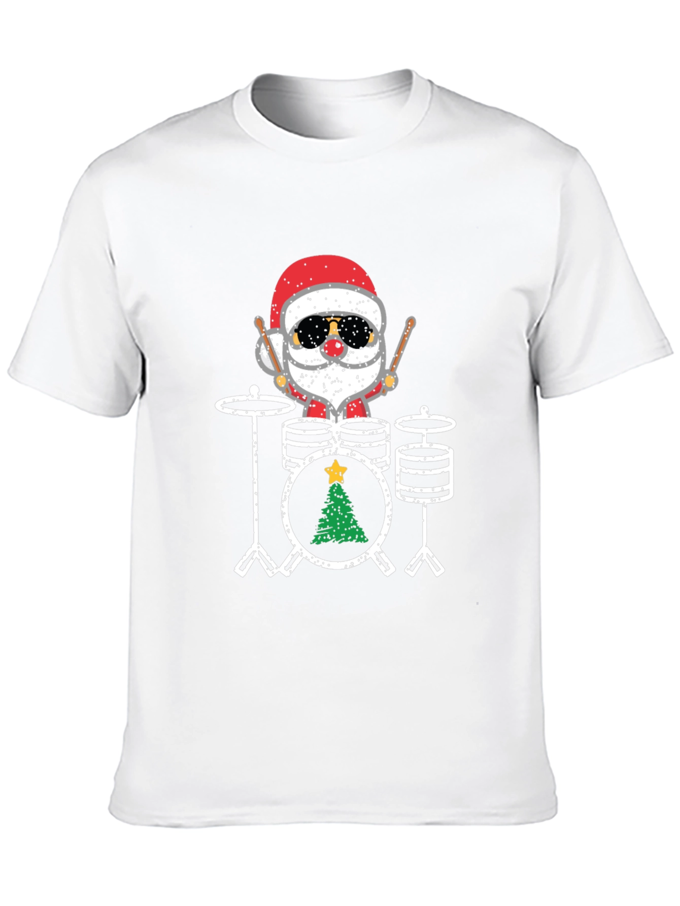 Santa Drummer Christmas T-Shirt