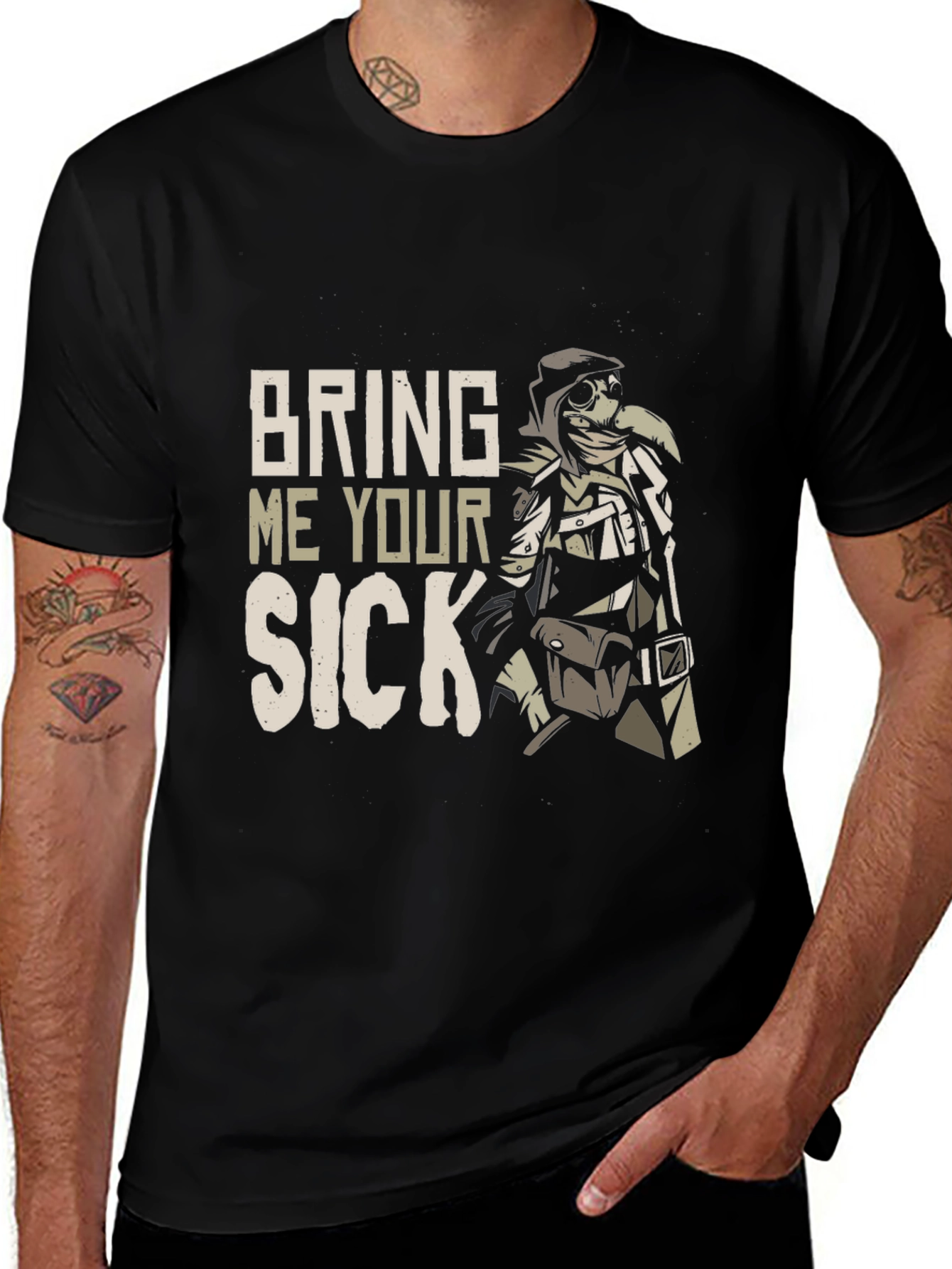 Bring Me Your Sick Plague Doctor Graphic T-Shirt
