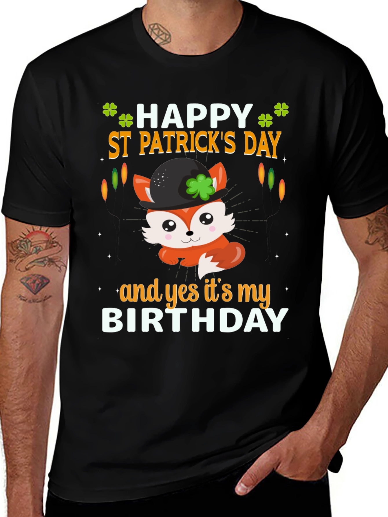 St. Patricks Day Birthday Fox T-Shirt
