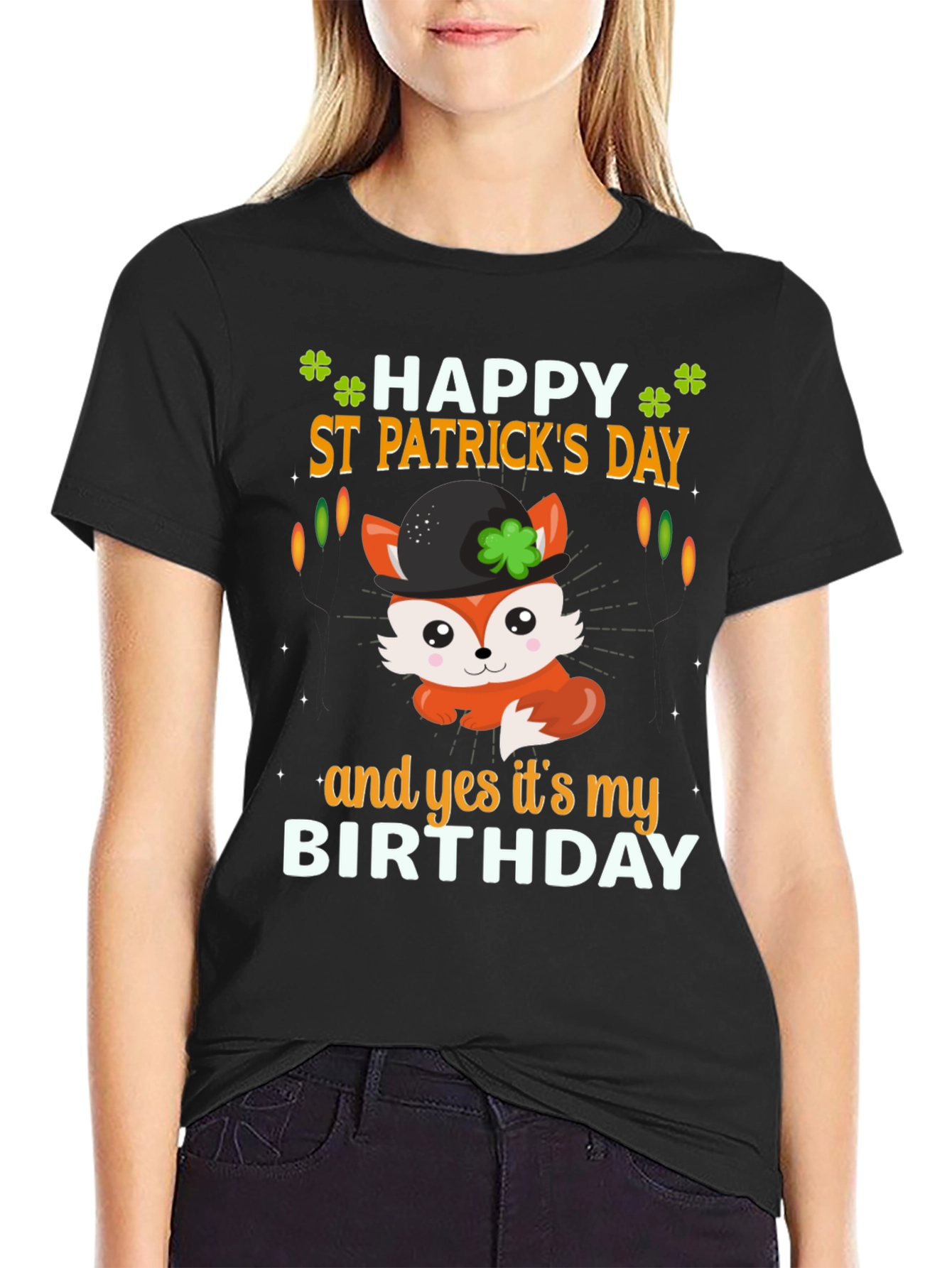 St. Patricks Day Birthday Fox T-Shirt
