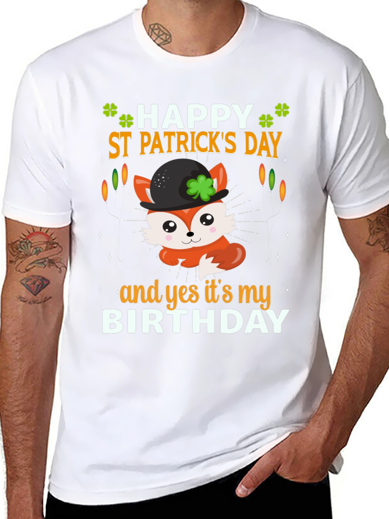 St. Patricks Day Birthday Fox T-Shirt