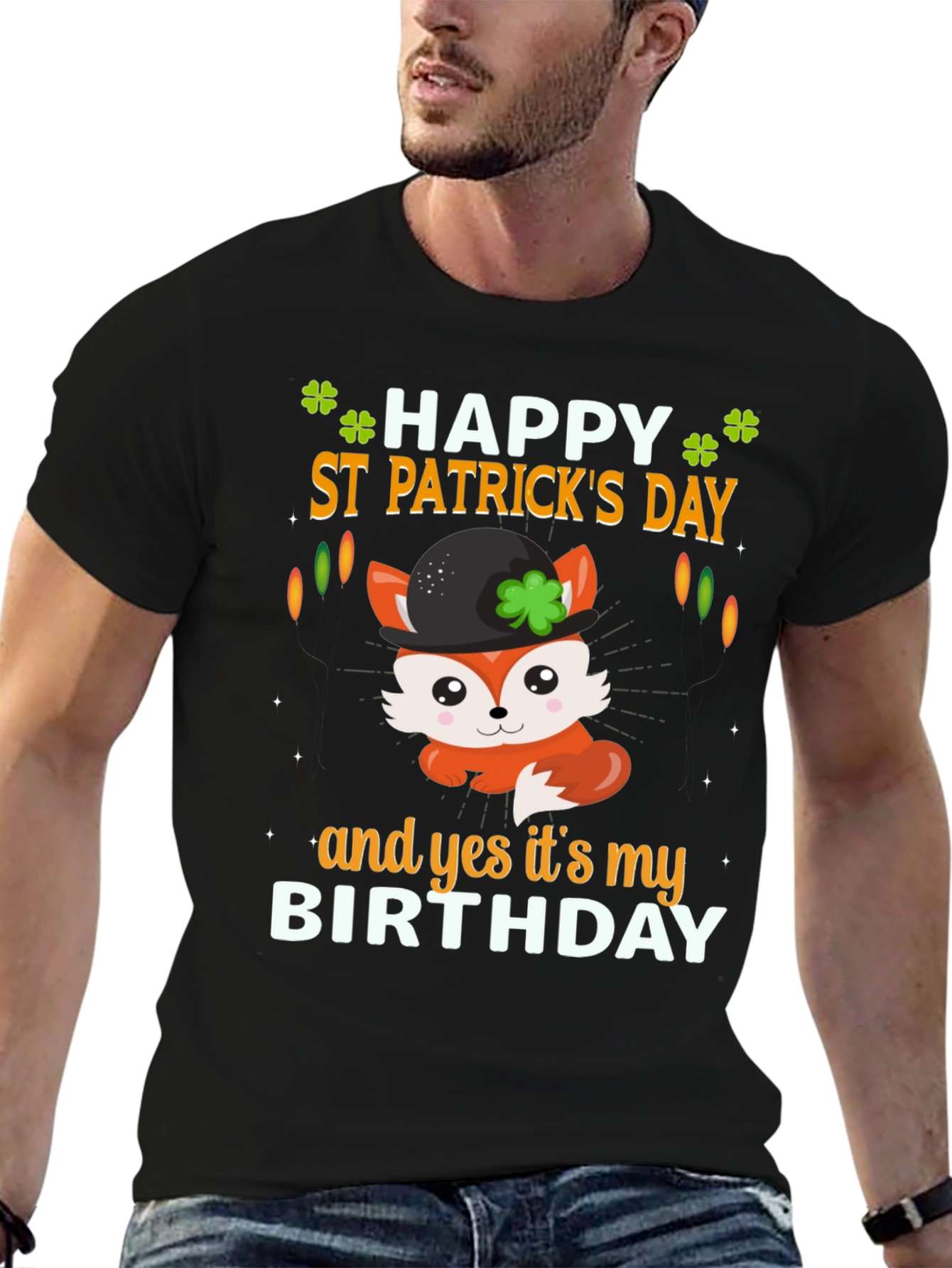 St. Patricks Day Birthday Fox T-Shirt