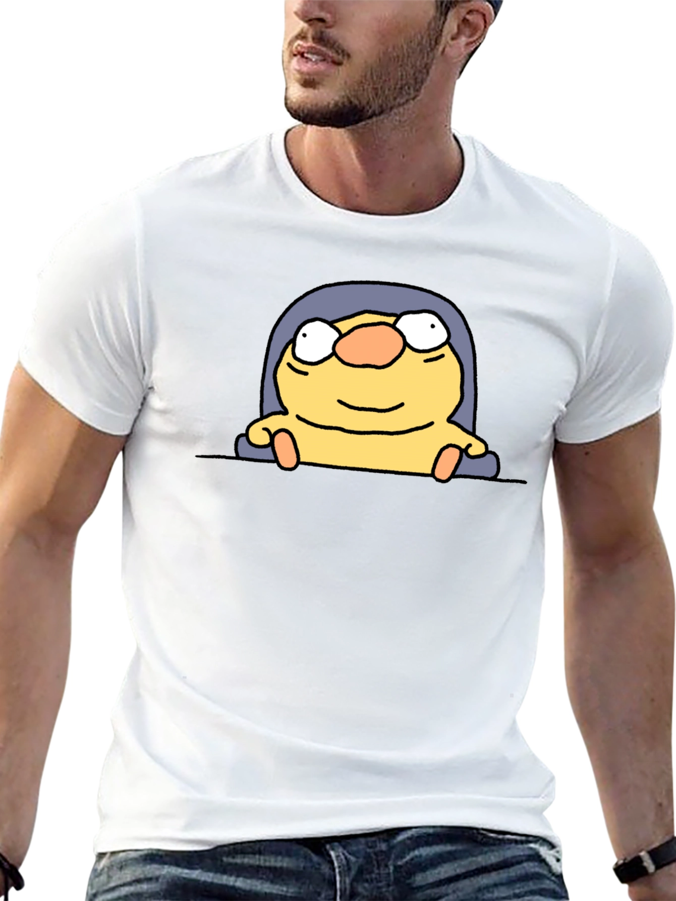 Funny Cartoon Character Black T-Shirt