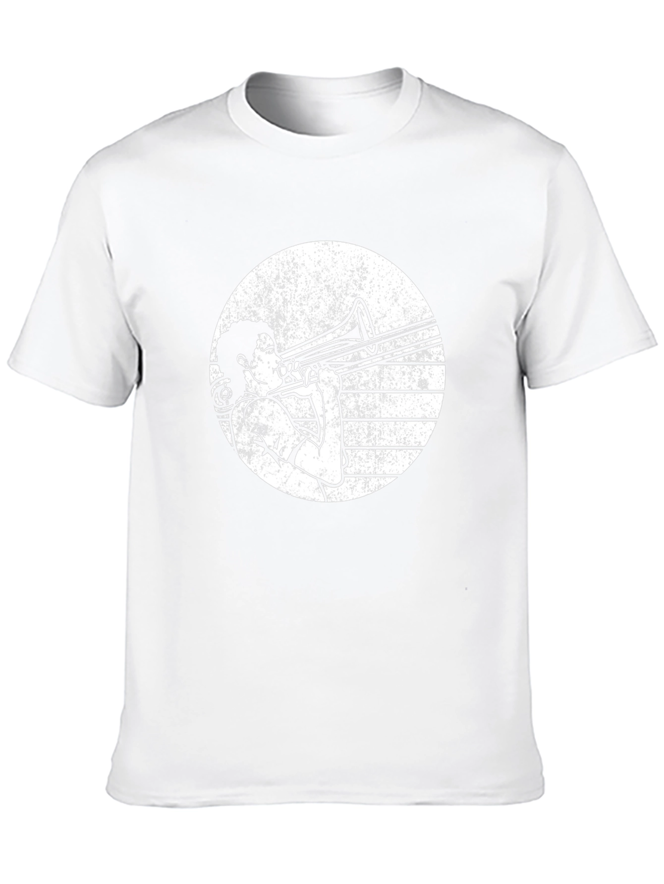 Trombone Player Graphic Tee - Black Cotton T-Shirt